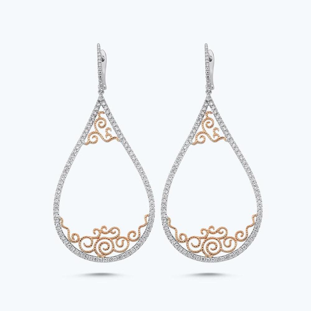 Pırlanta Sallantılı Damla Küpe