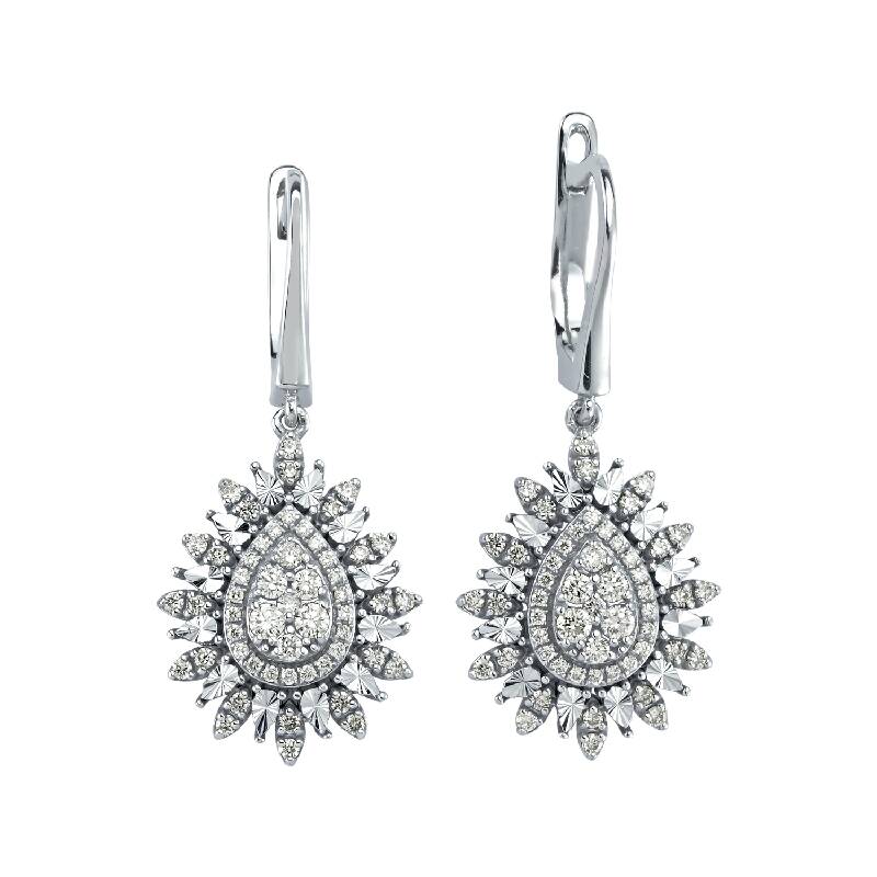 Pırlanta Baget Damla Küpe