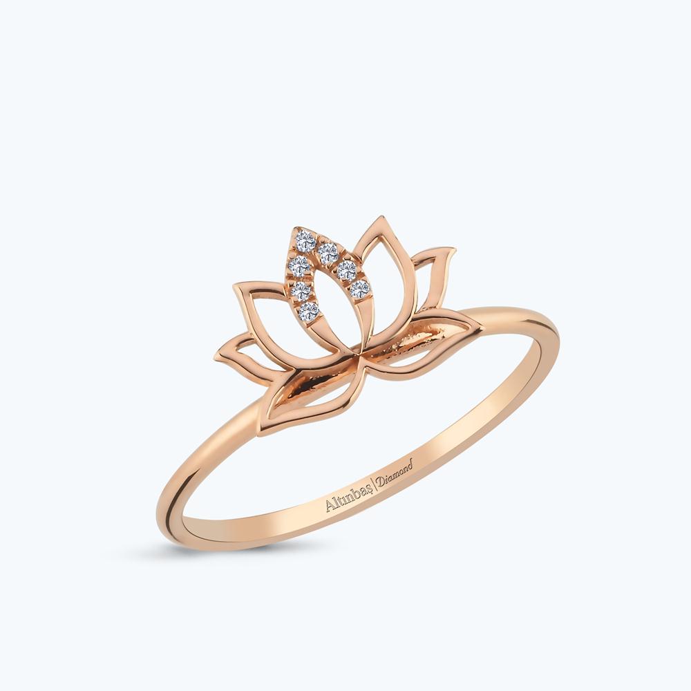 Pırlanta Lotus Çiçeği Yüzük