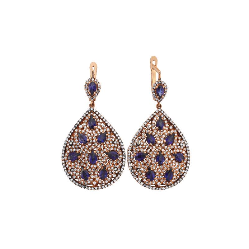 Elmas Safir Damla Küpe