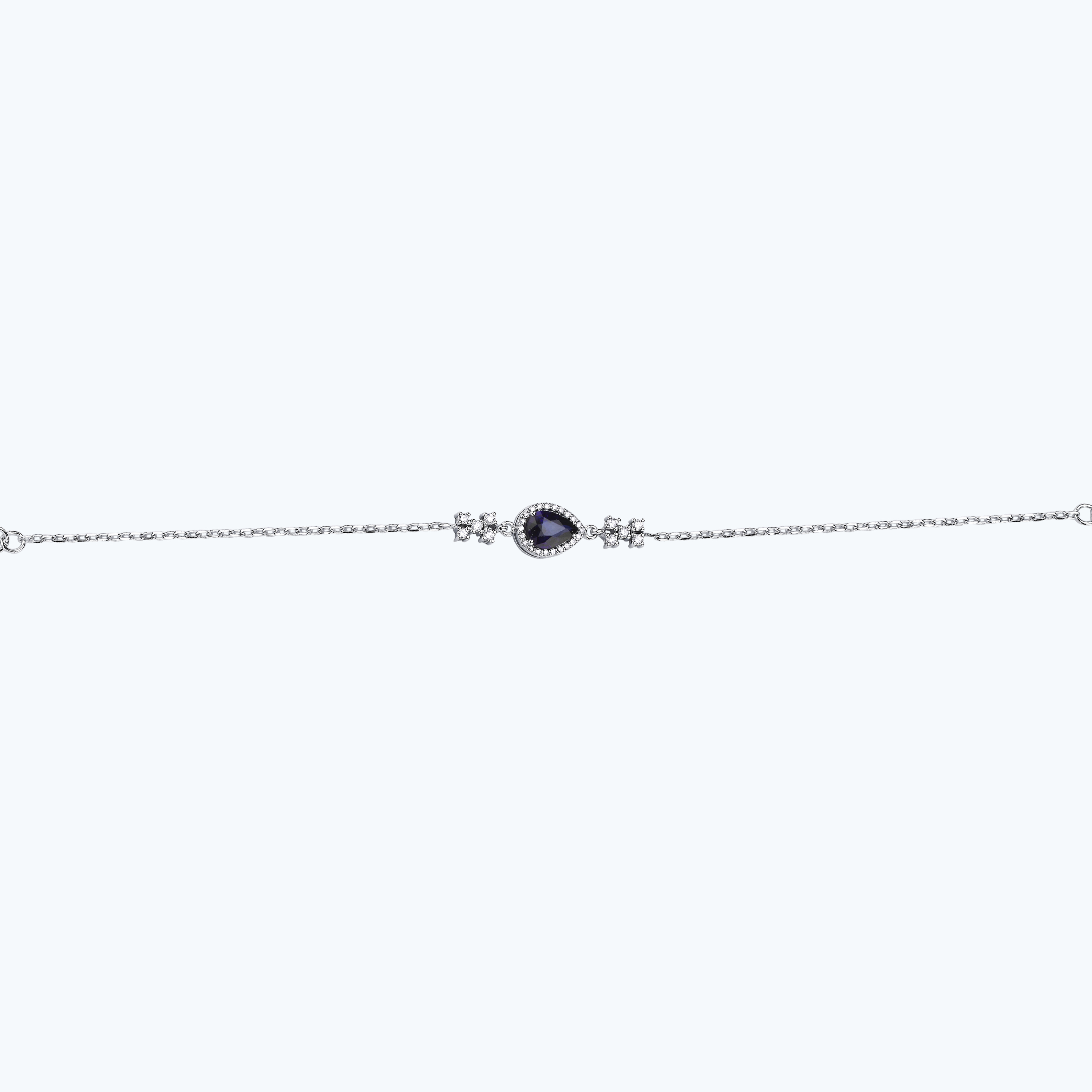 0.17 Karat Pırlanta Safir Damla Bileklik