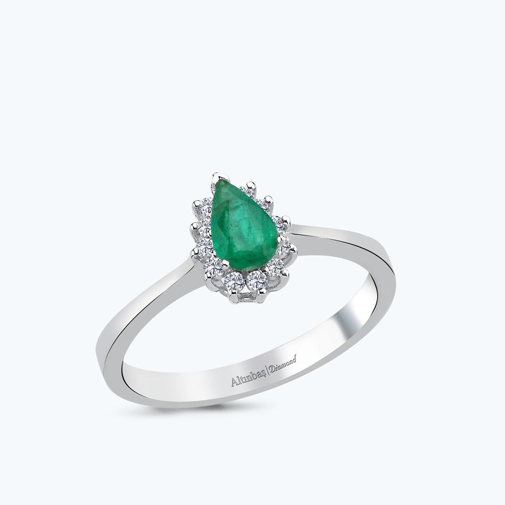 Pırlanta Zümrüt Damla Yüzük