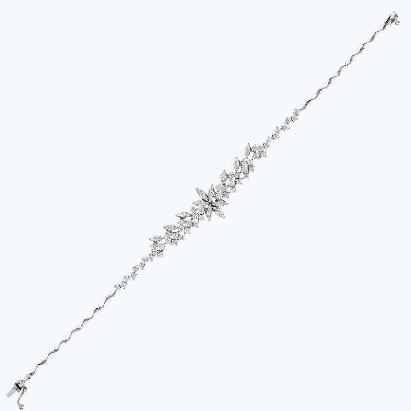 Pırlanta Markiz Taşlı Çiçek Bileklik