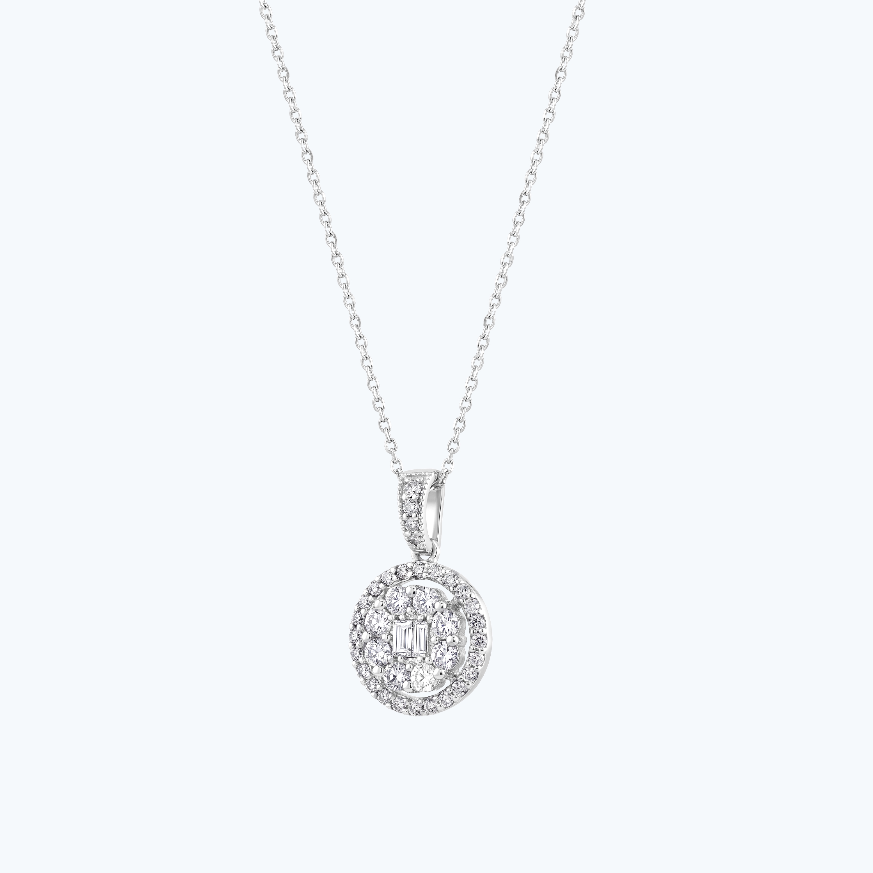 0.60 Karat Pırlanta Baget Taşlı Kolye