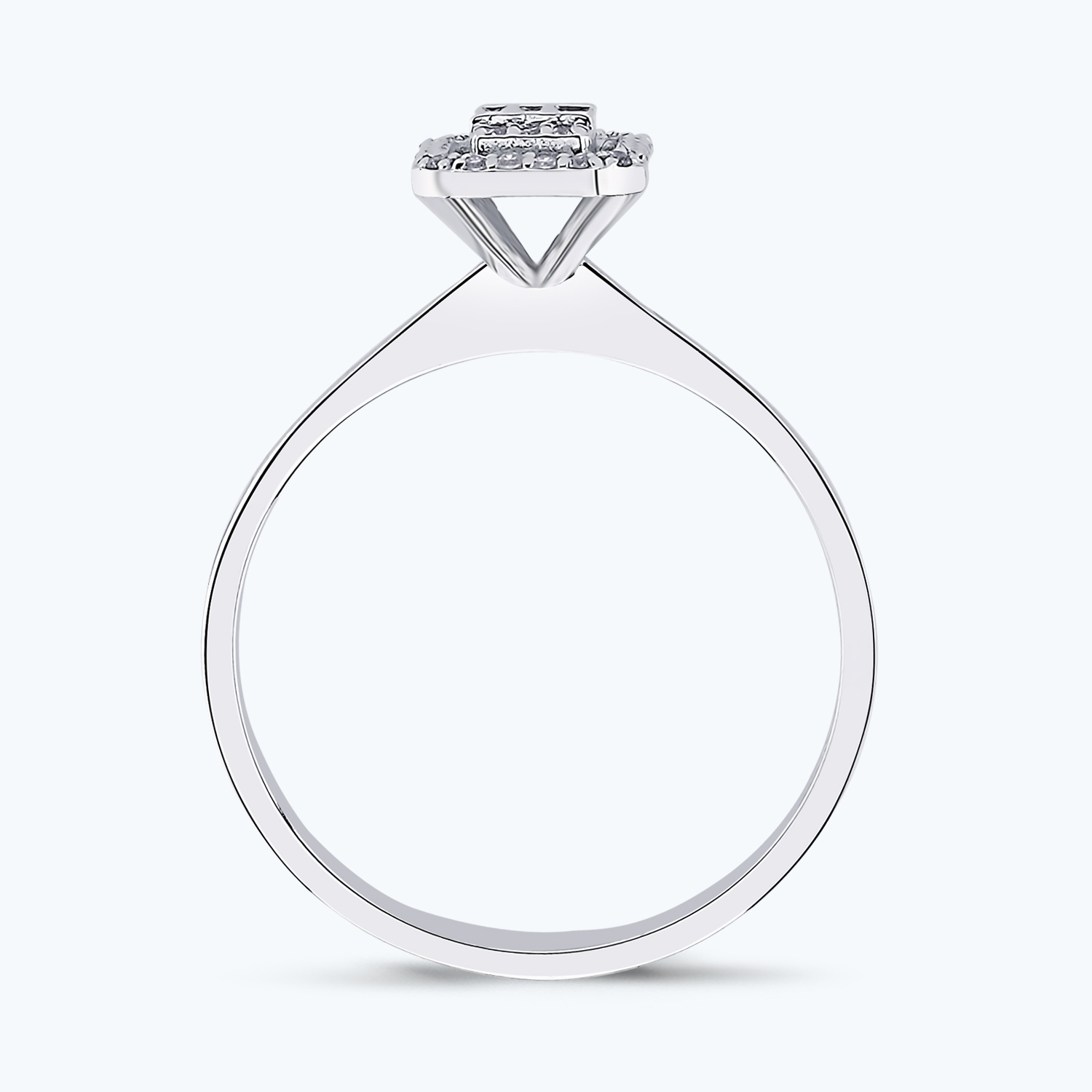 0.08 Karat Pırlanta Baget Yüzük