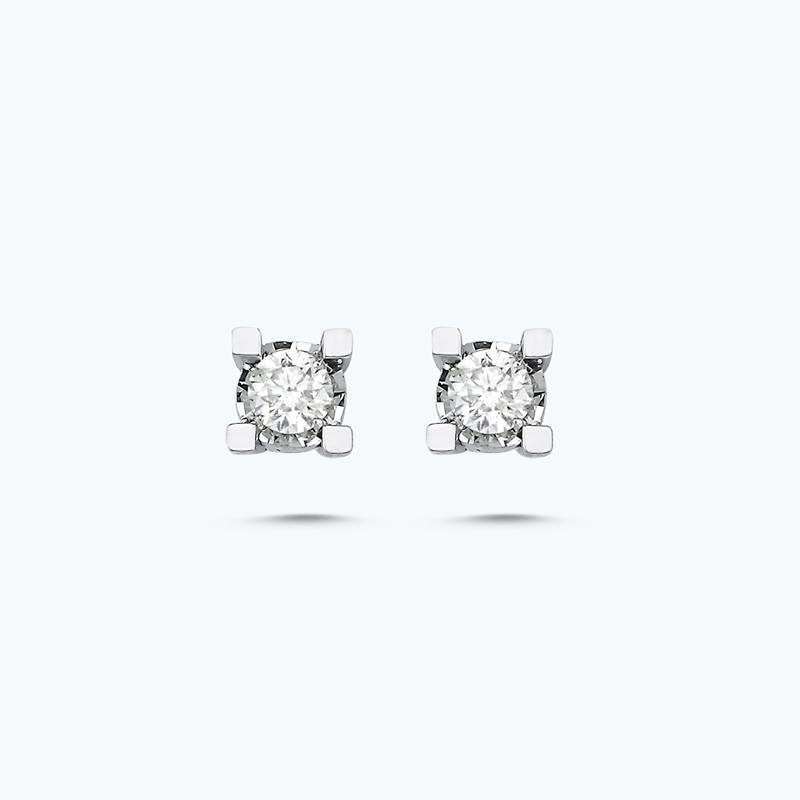 Pırlanta Tektaş Küpe