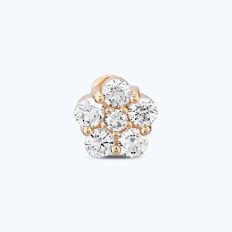 0.38 Karat Pırlanta Çiçek Tragus Piercing