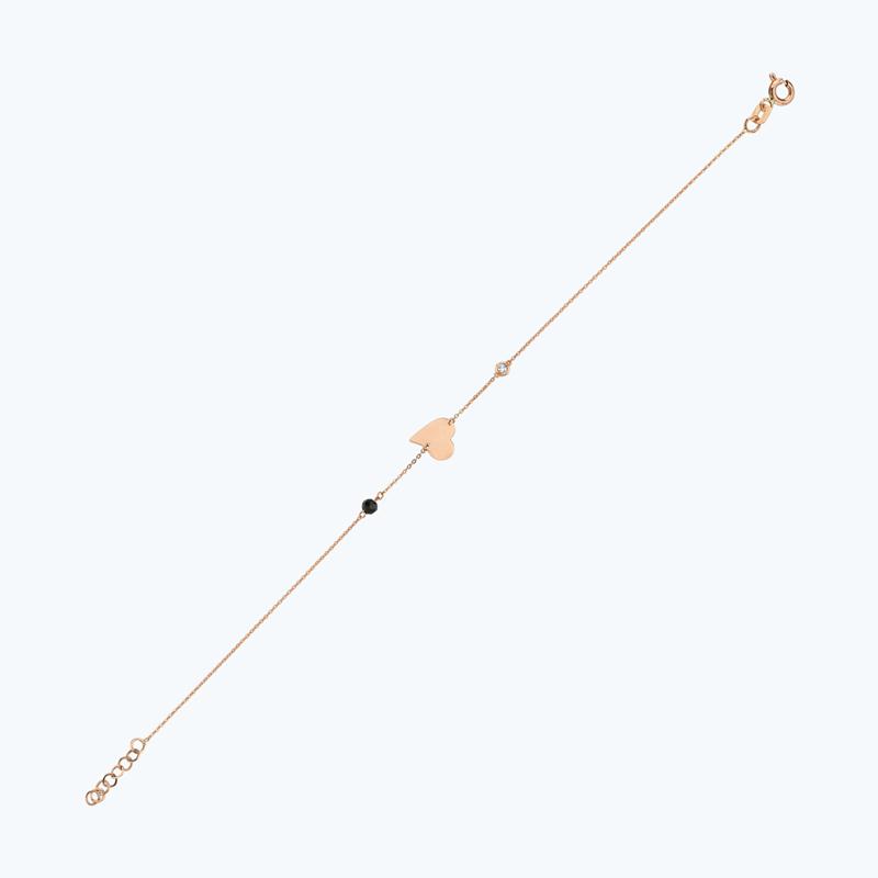 Pırlanta Spinel Taşlı Kalp Bileklik