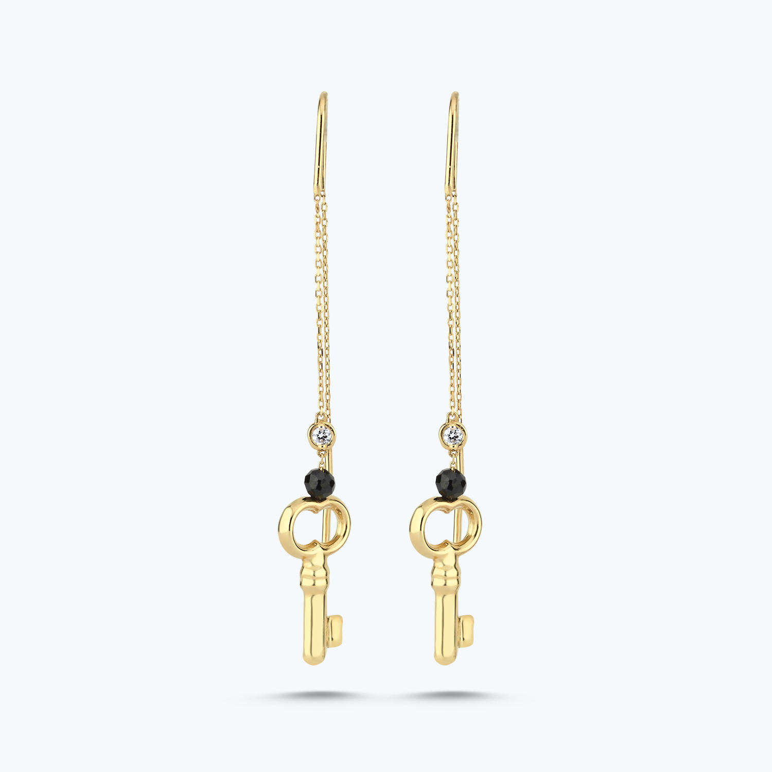 Pırlanta Spinel Taşlı Anahtar Küpe