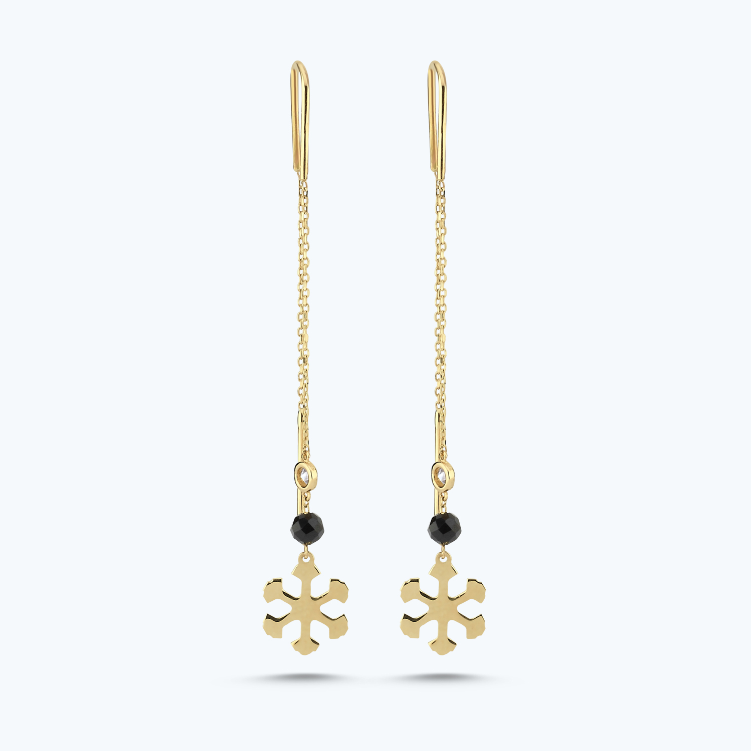 0.03 Karat Pırlanta Spinel Taşlı Kar Tanesi Küpe