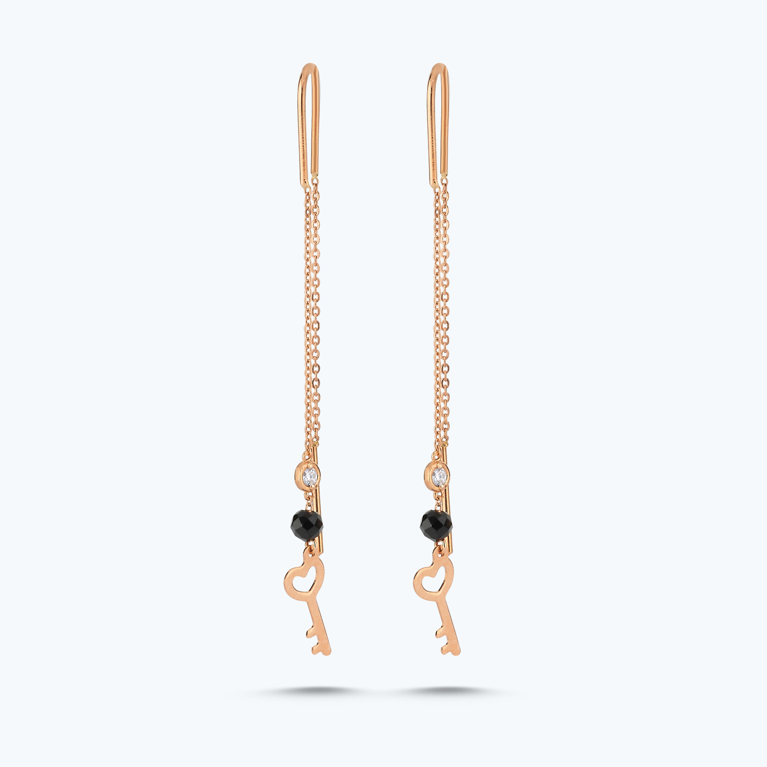 Pırlanta Spinel Taşlı Anahtar Küpe