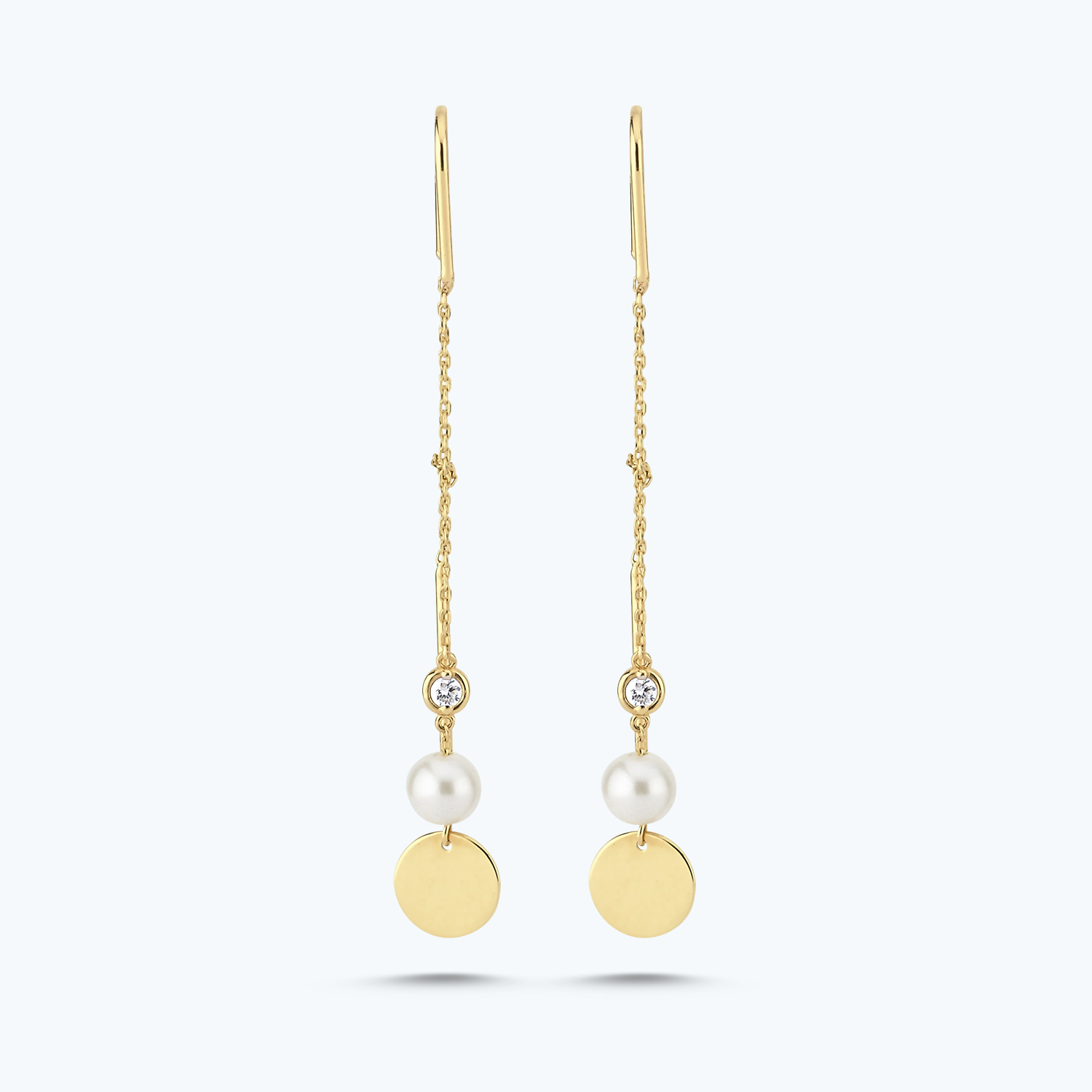 Pırlanta İncili Plaka Küpe