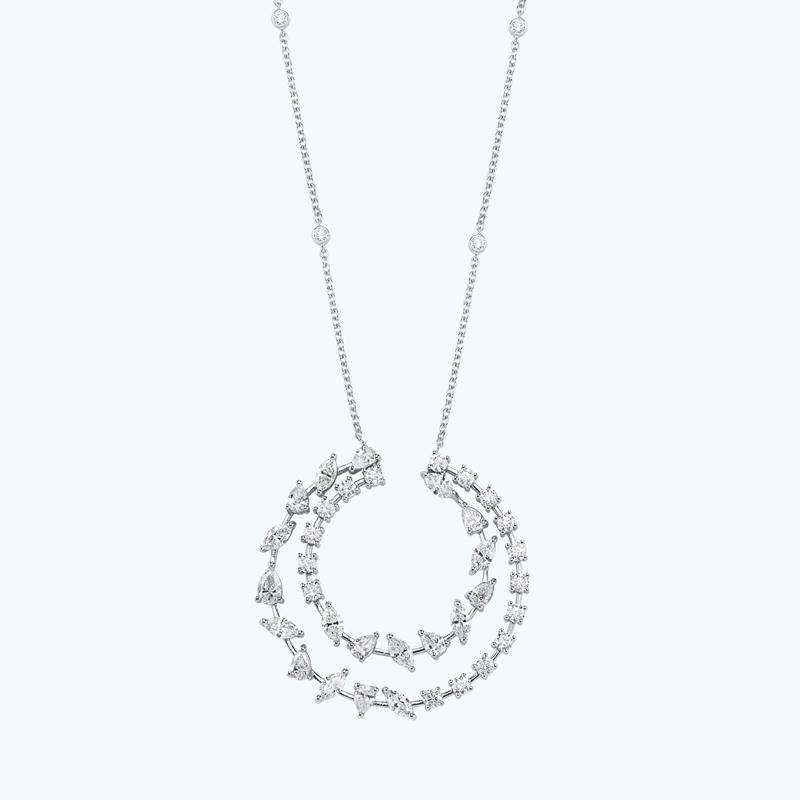 Pırlanta Çift Halka Kolye