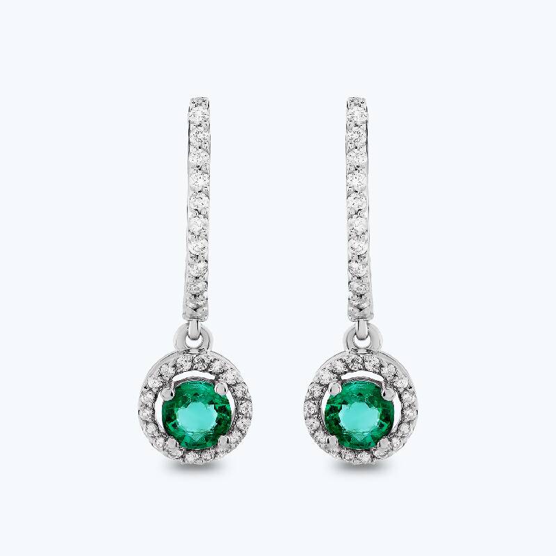 Pırlanta Zümrüt Küpe