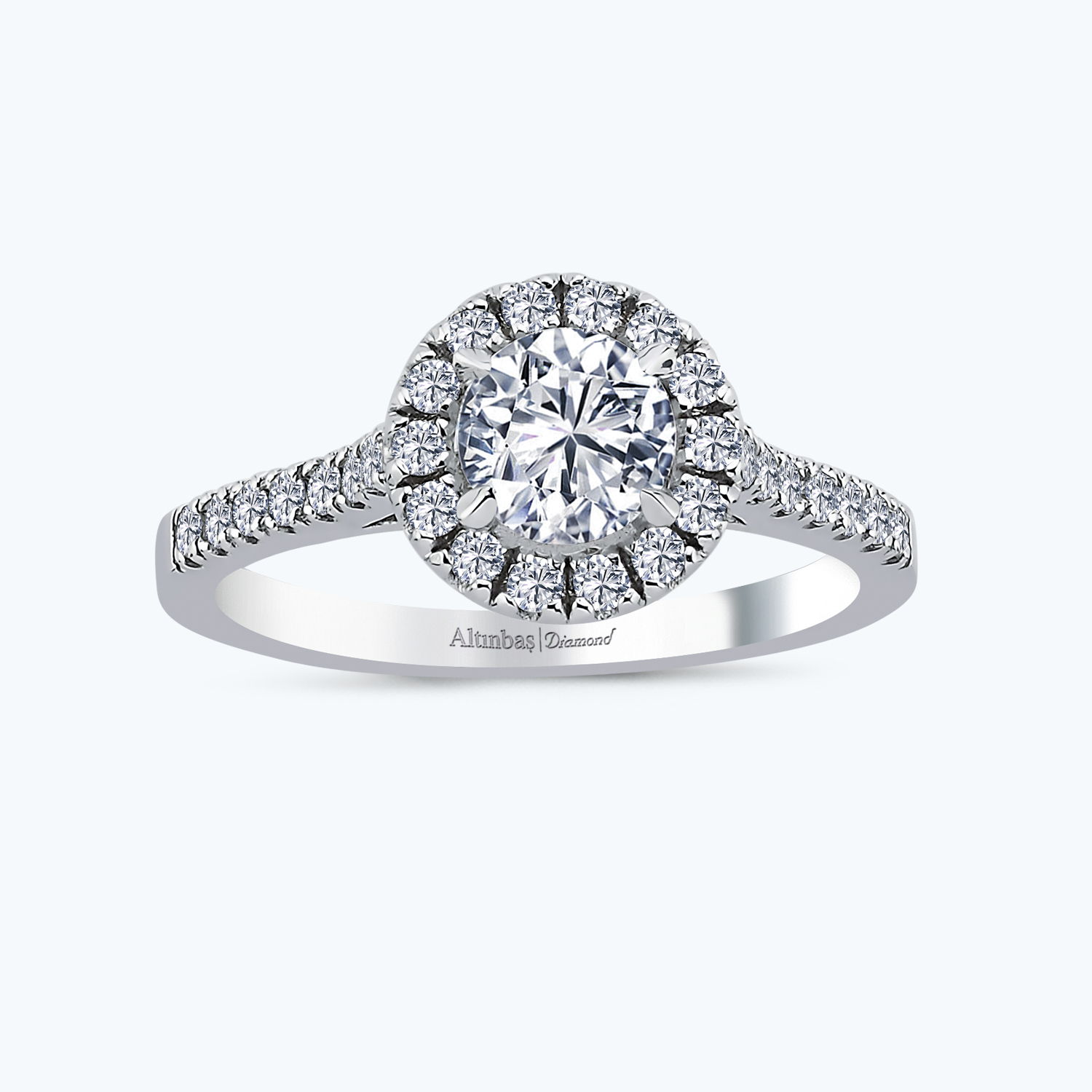 1.95 Karat Pırlanta Kolları Taşlı Tektaş Yüzük