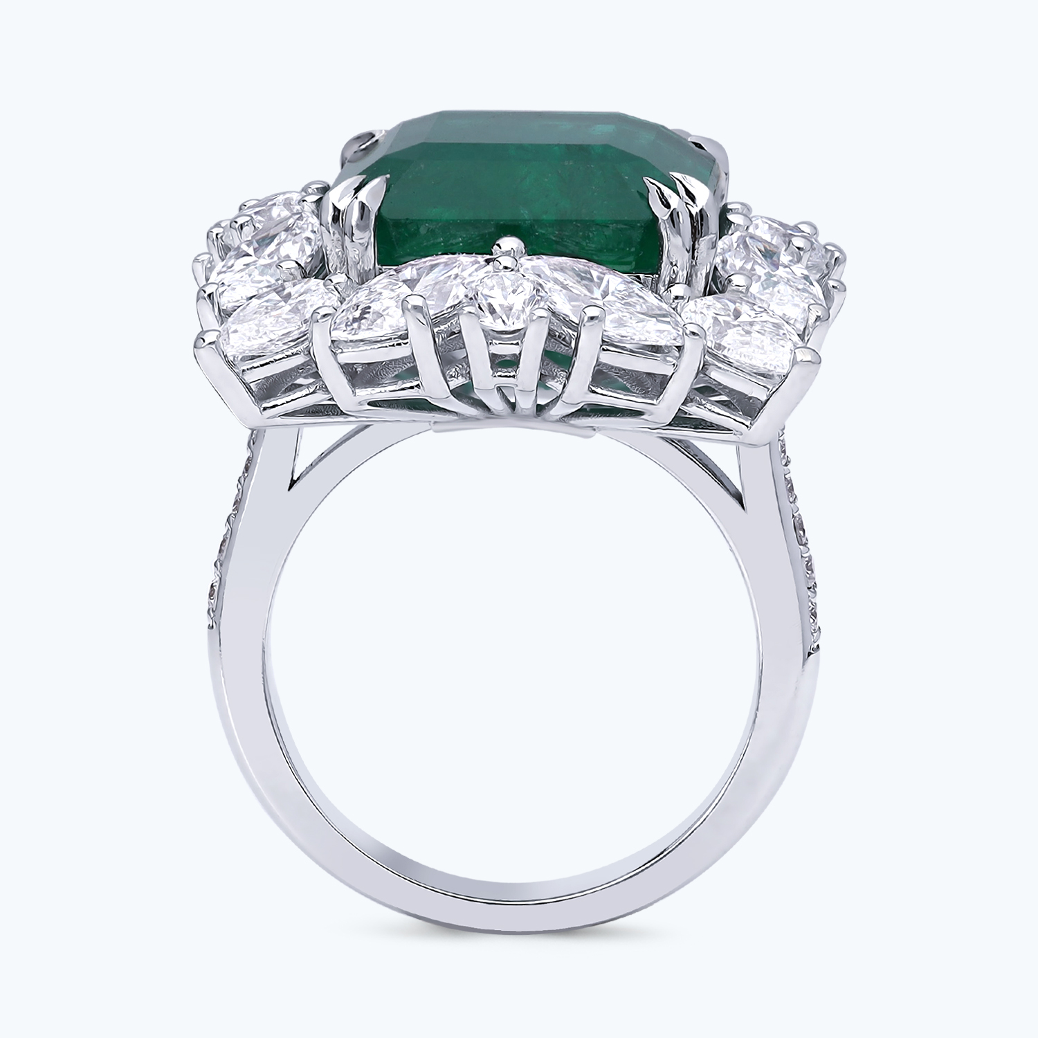 4.42 Karat Pırlanta Zümrüt Emerald Kesim Yüzük