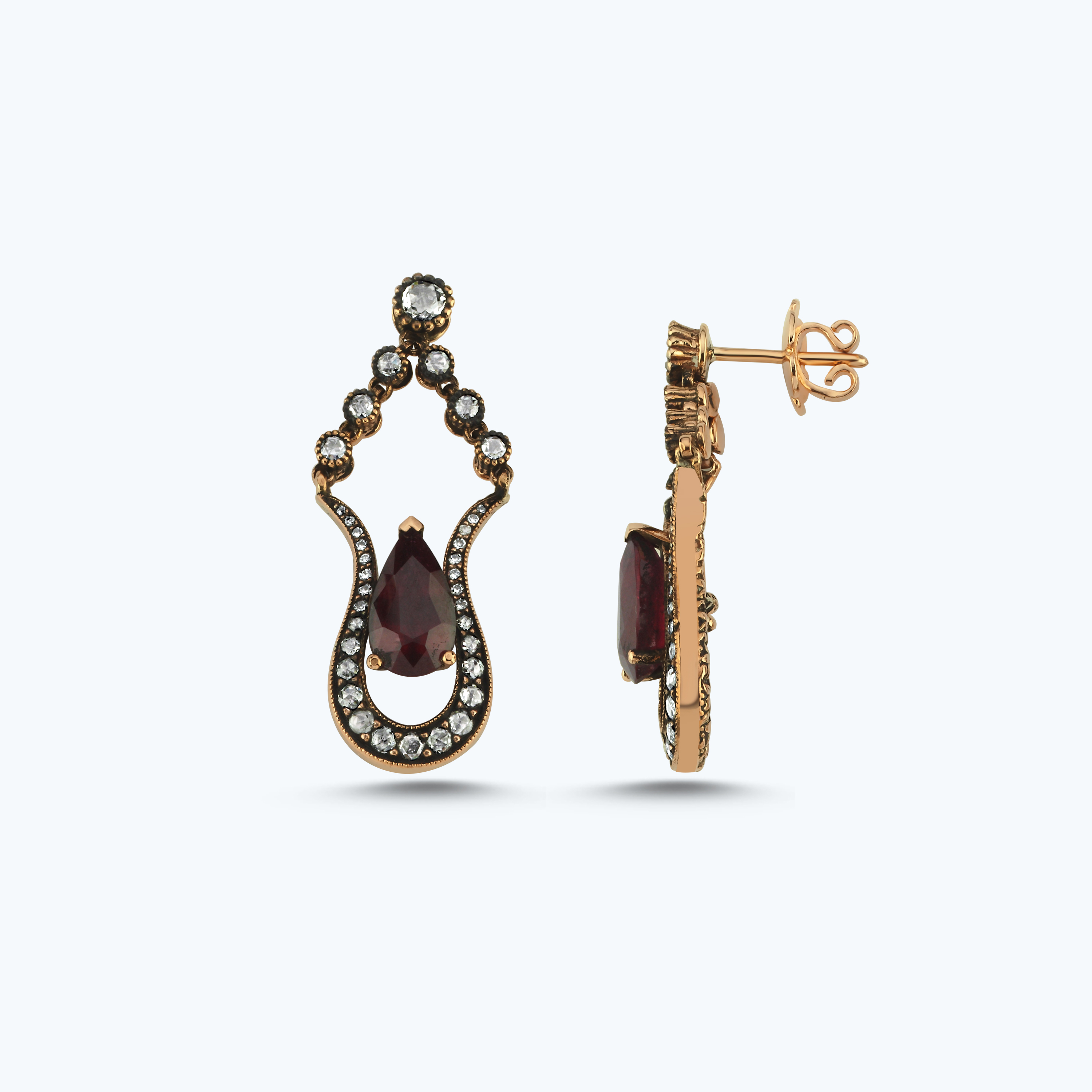 Elmas Yakut Lale Damla Küpe