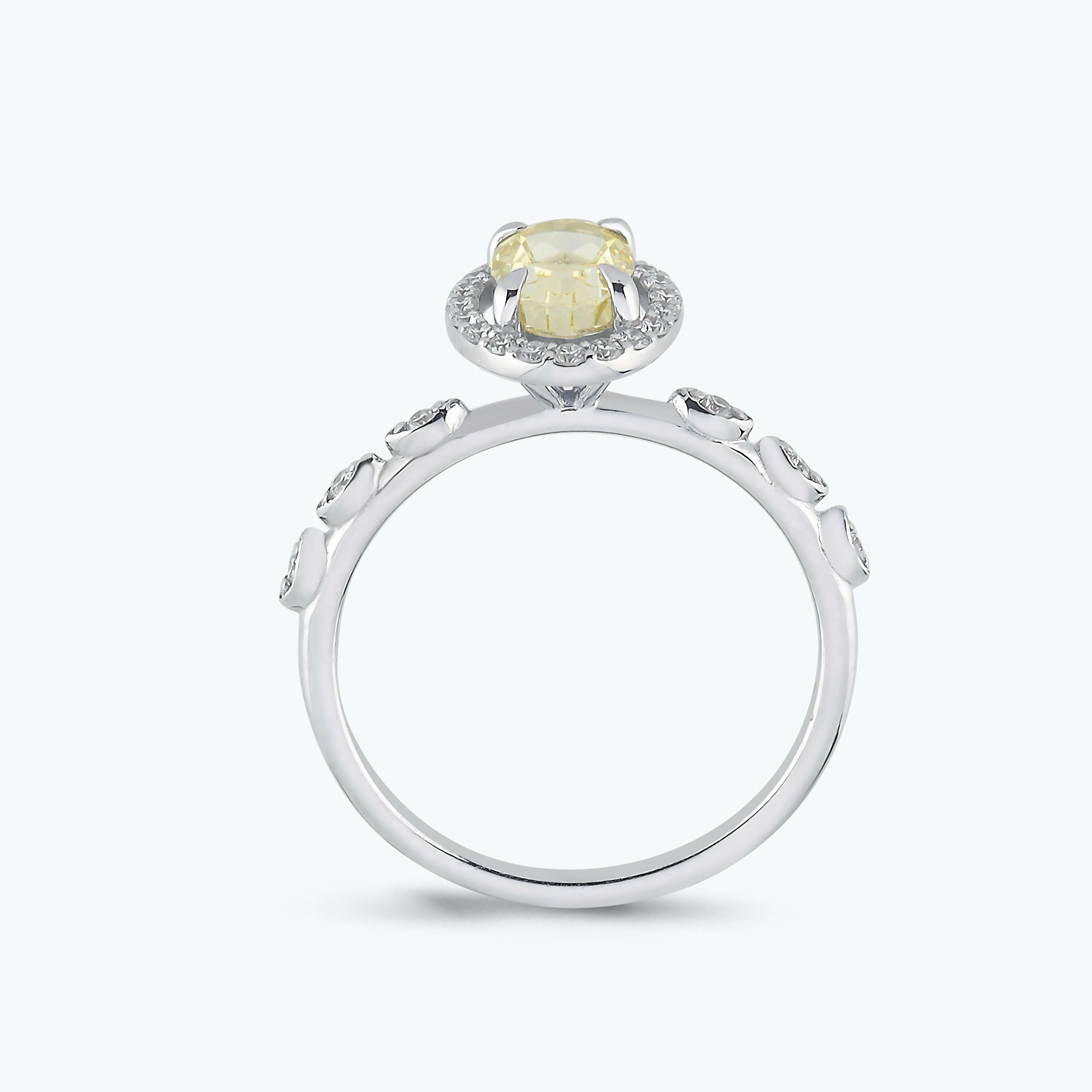 0.17 Karat Pırlanta Vintage Oval Yüzük