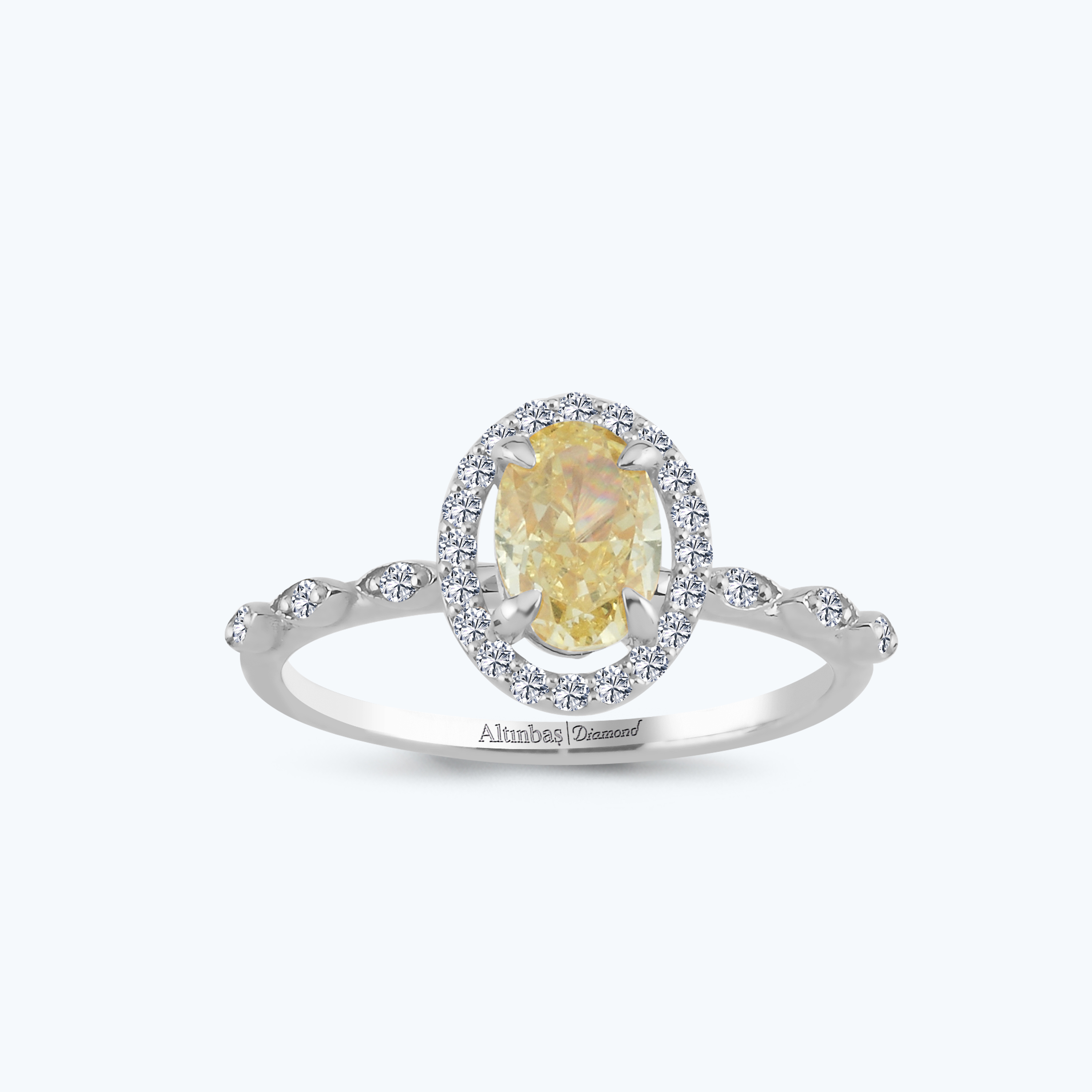 0.17 Karat Pırlanta Vintage Oval Yüzük