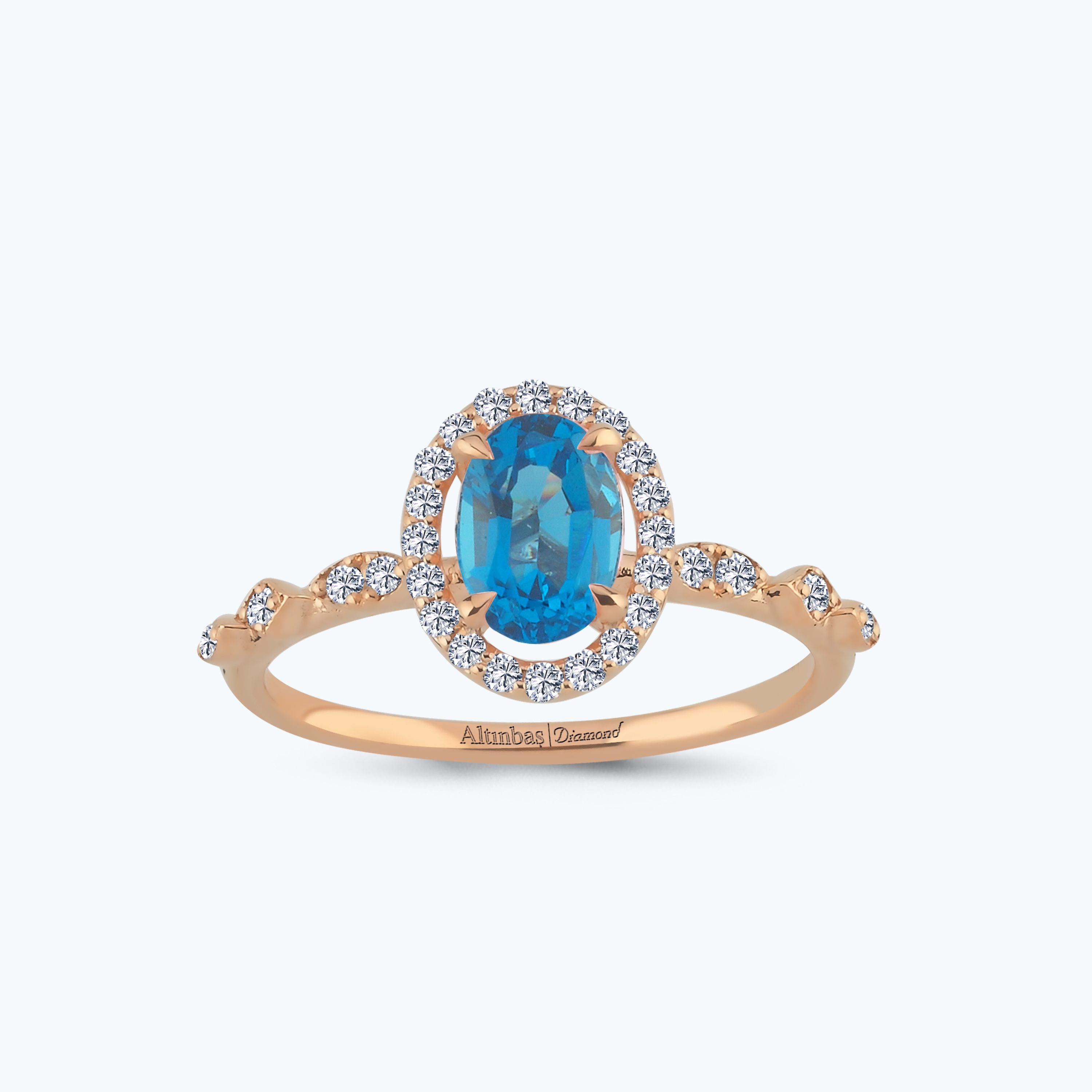 0.19 Karat Pırlanta Vintage Oval Yüzük