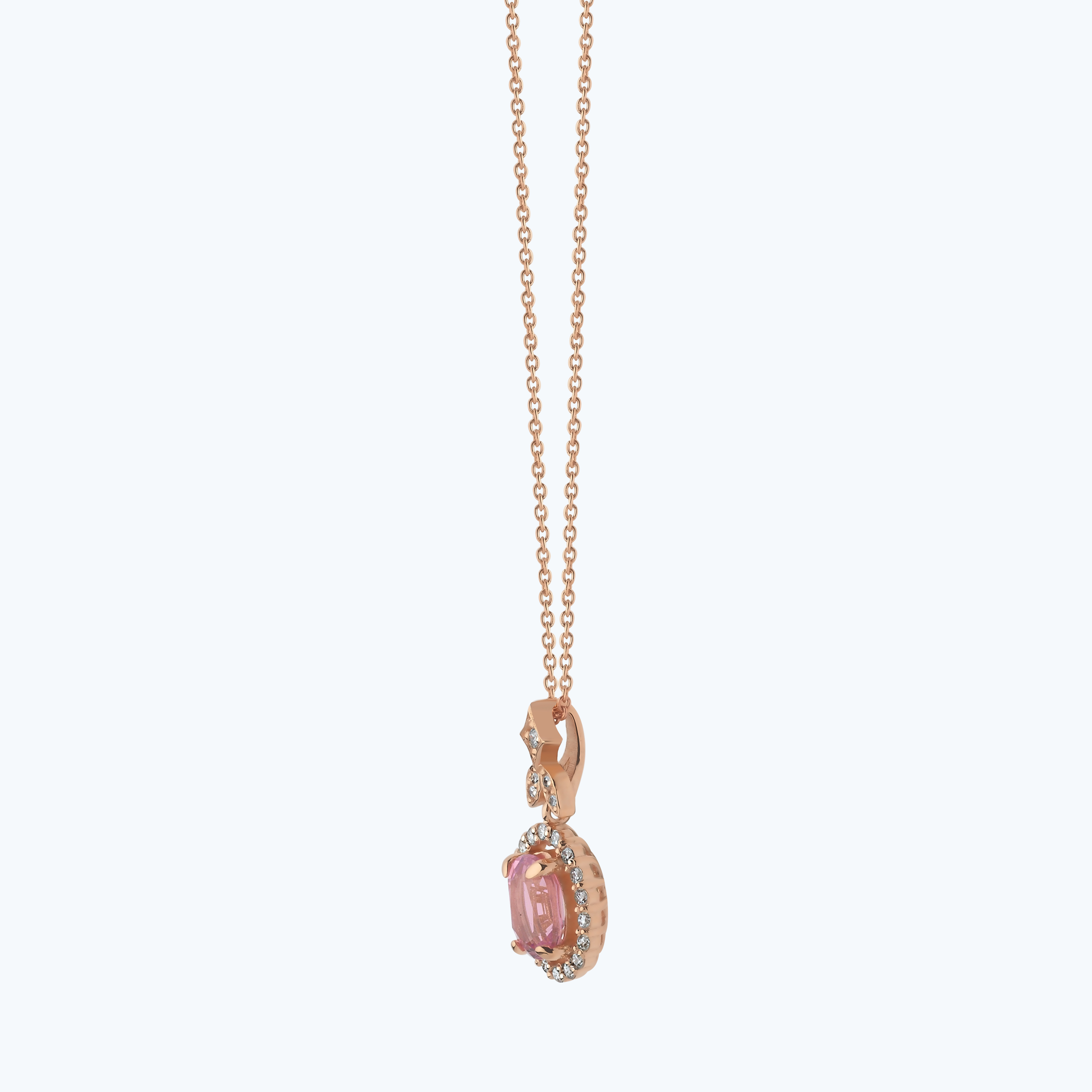 0.19 Karat Pırlanta Vintage Oval Kolye