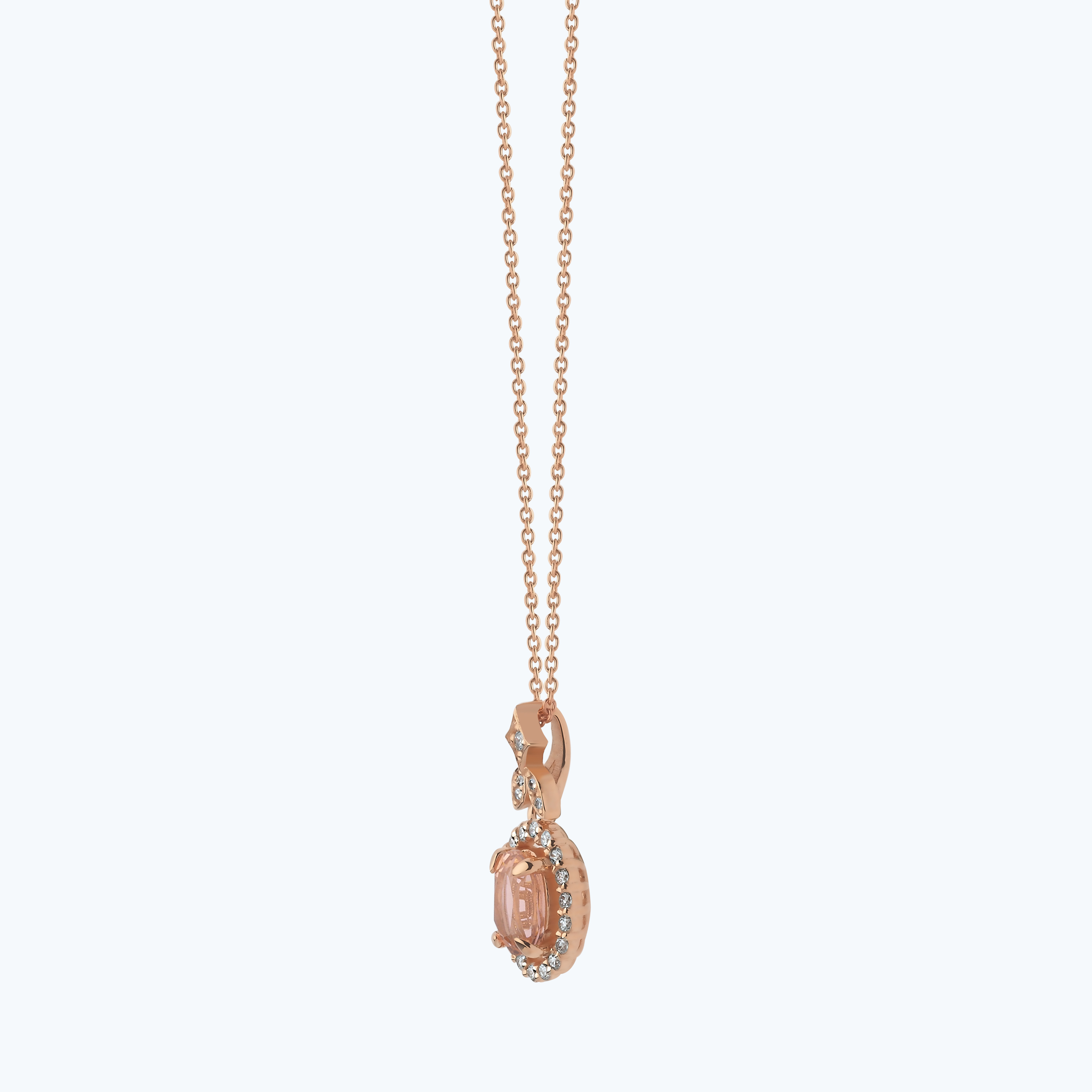 0.19 Karat Pırlanta Vintage Oval Kolye