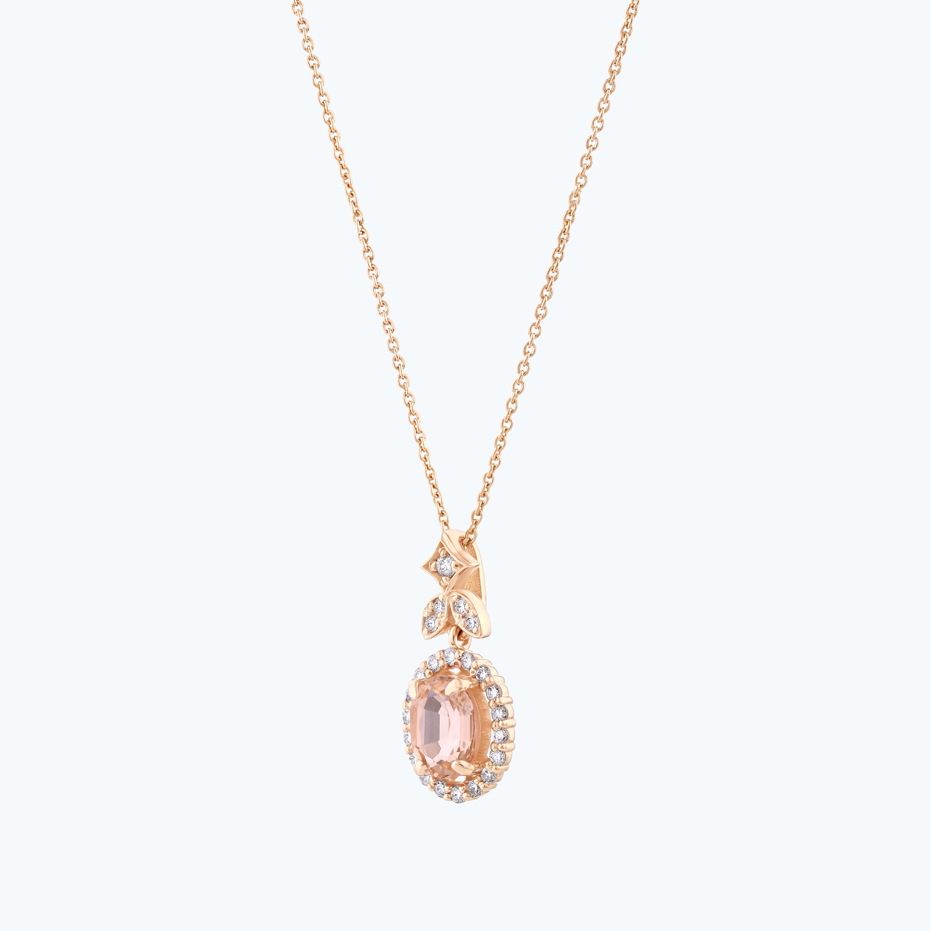 0.19 Karat Pırlanta Vintage Oval Kolye