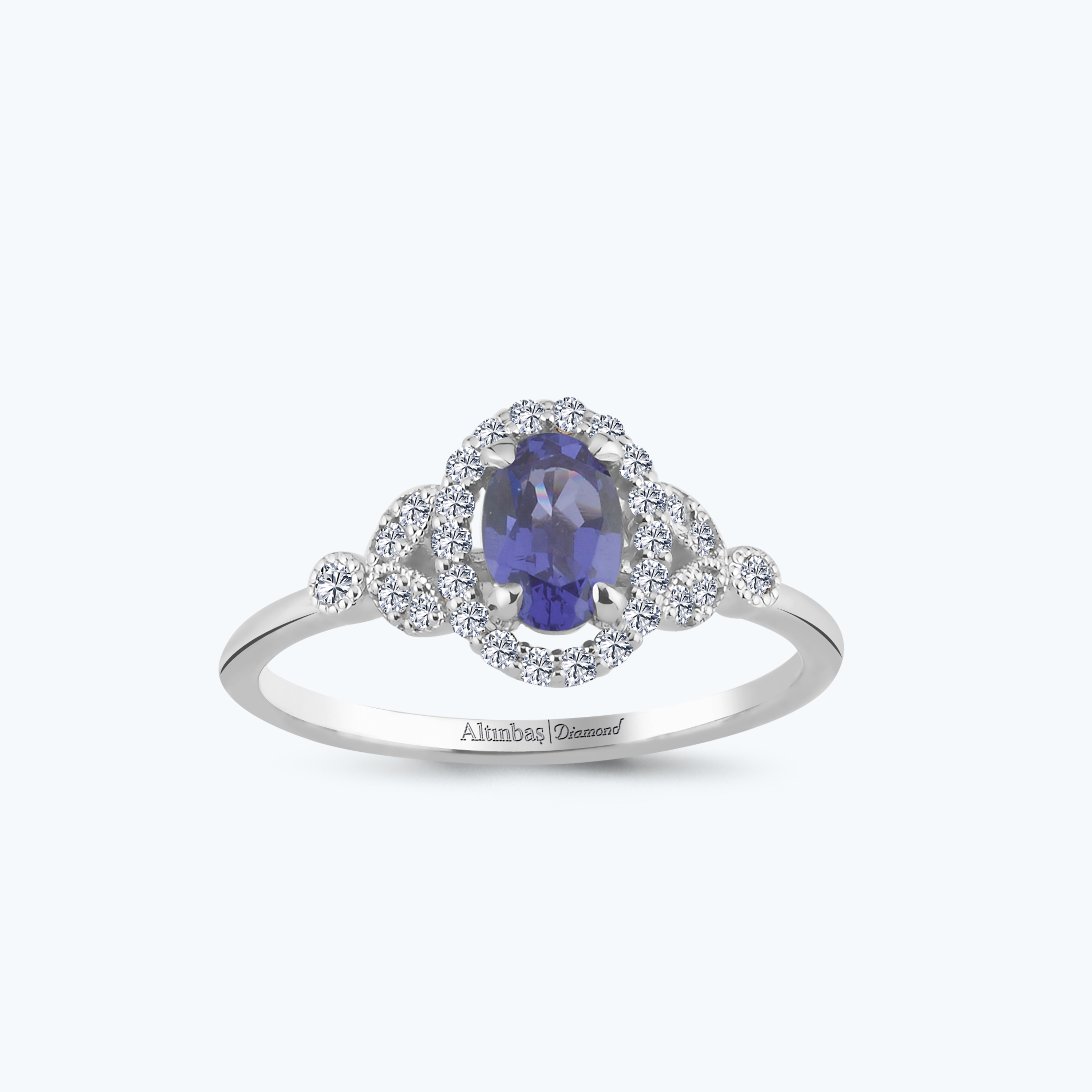 0.18 Karat Pırlanta Vintage Oval Yüzük