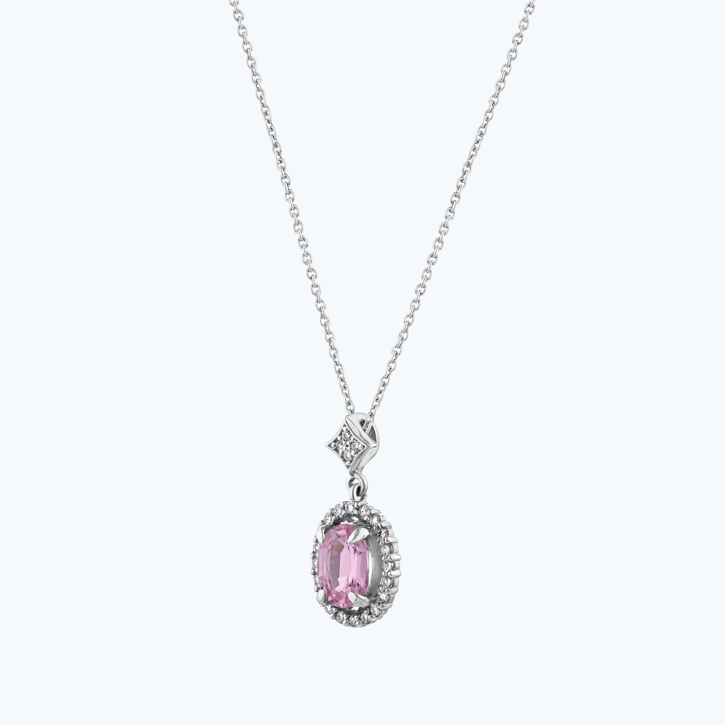 0.14 Karat Pırlanta Vintage Oval Kolye