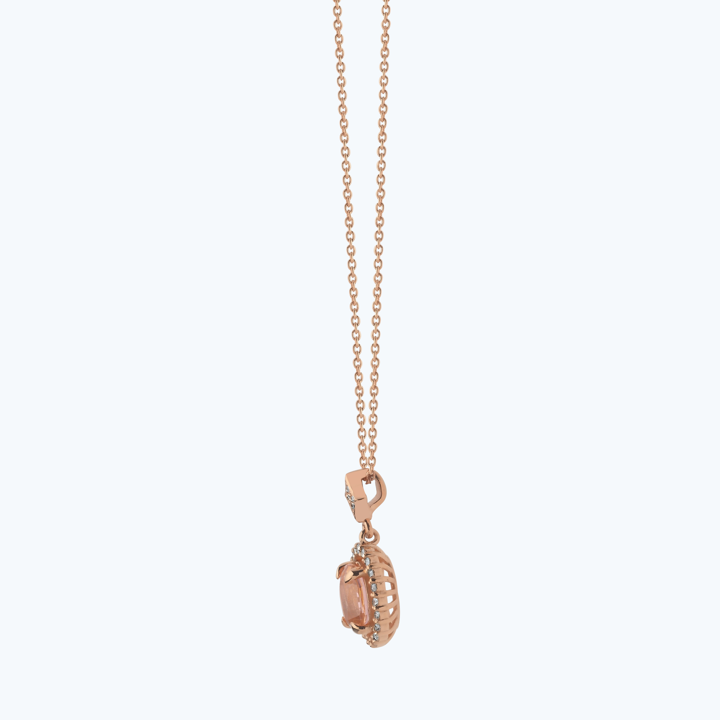 0.14 Karat Pırlanta Vintage Oval Kolye