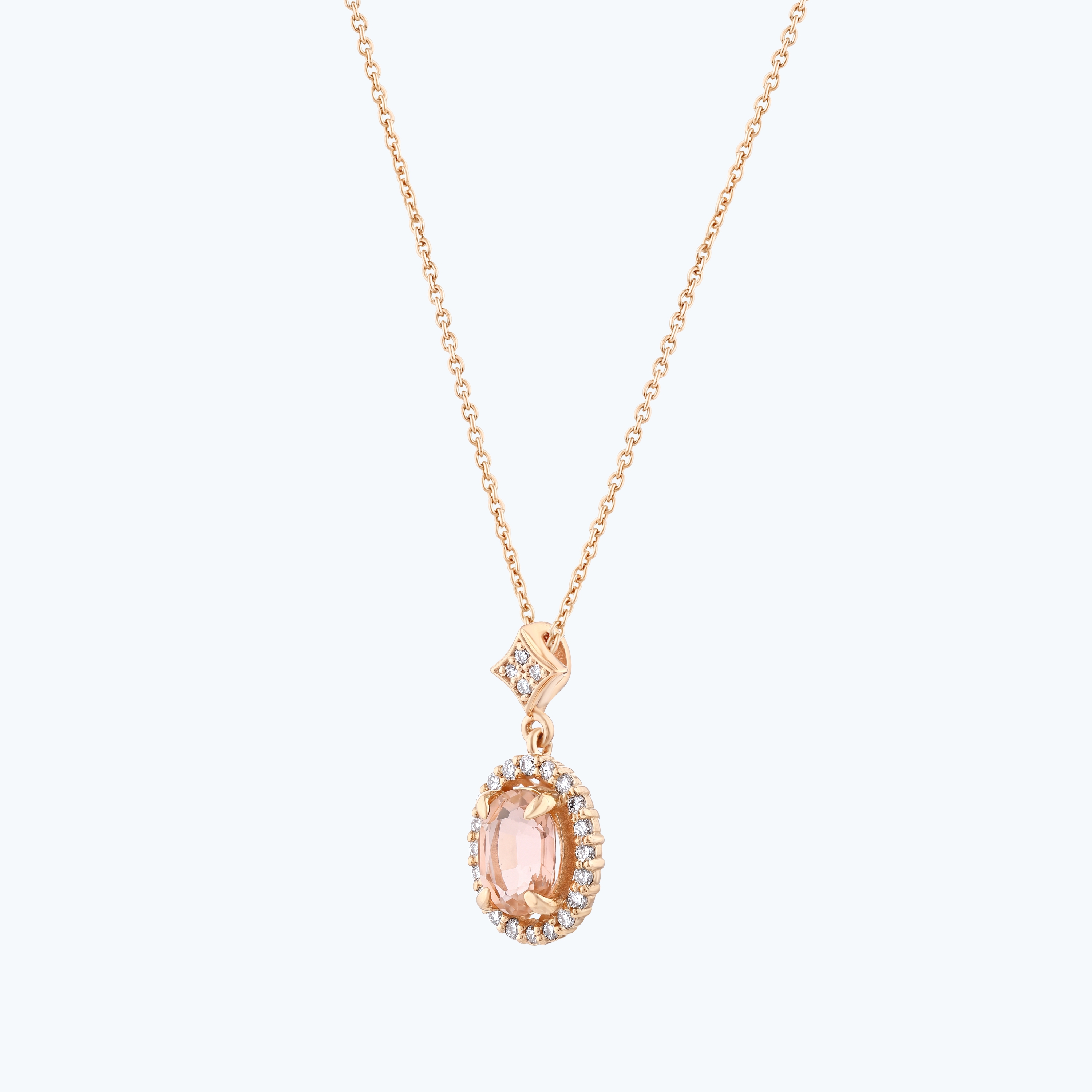 0.14 Karat Pırlanta Vintage Oval Kolye