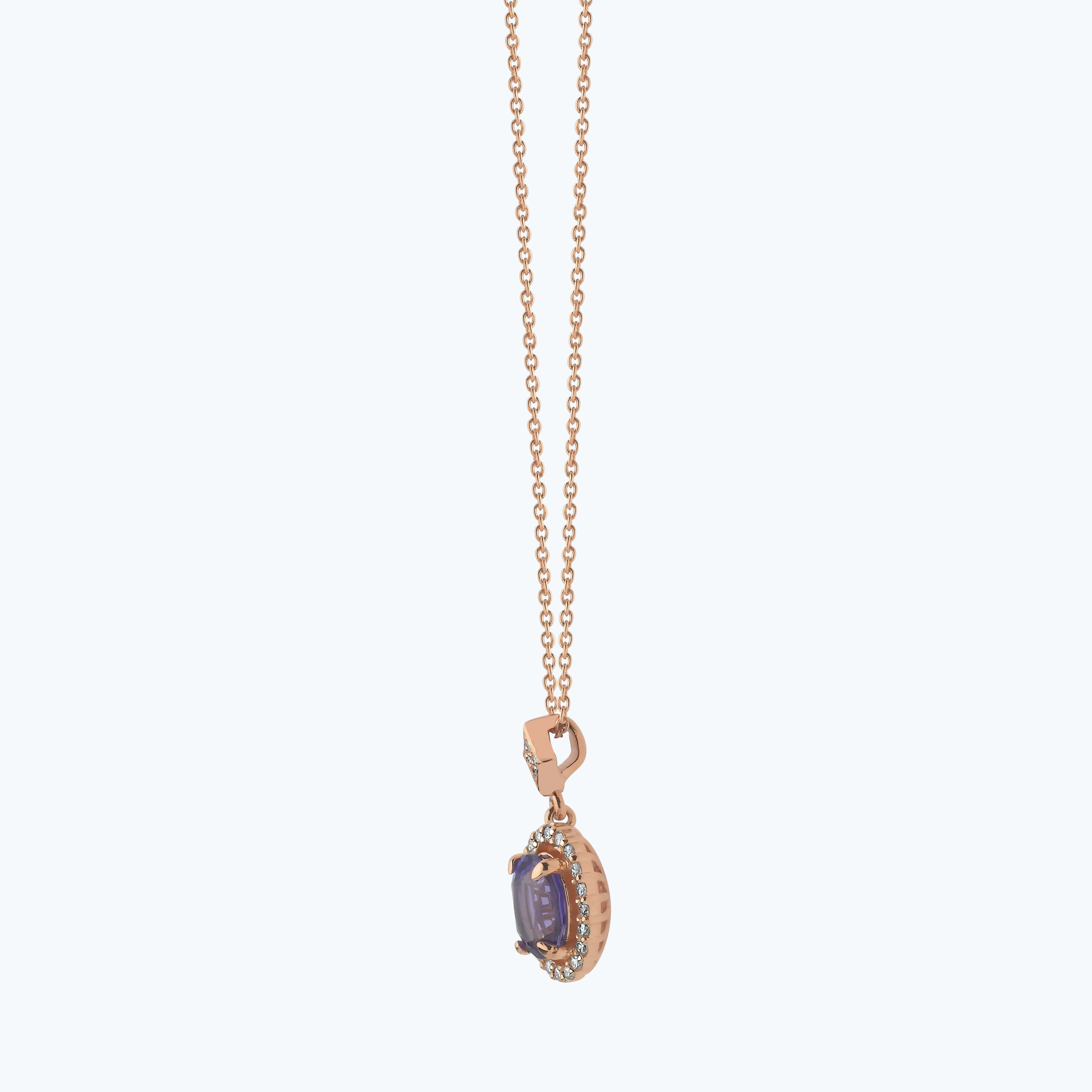 0.14 Karat Pırlanta Vintage Oval Kolye
