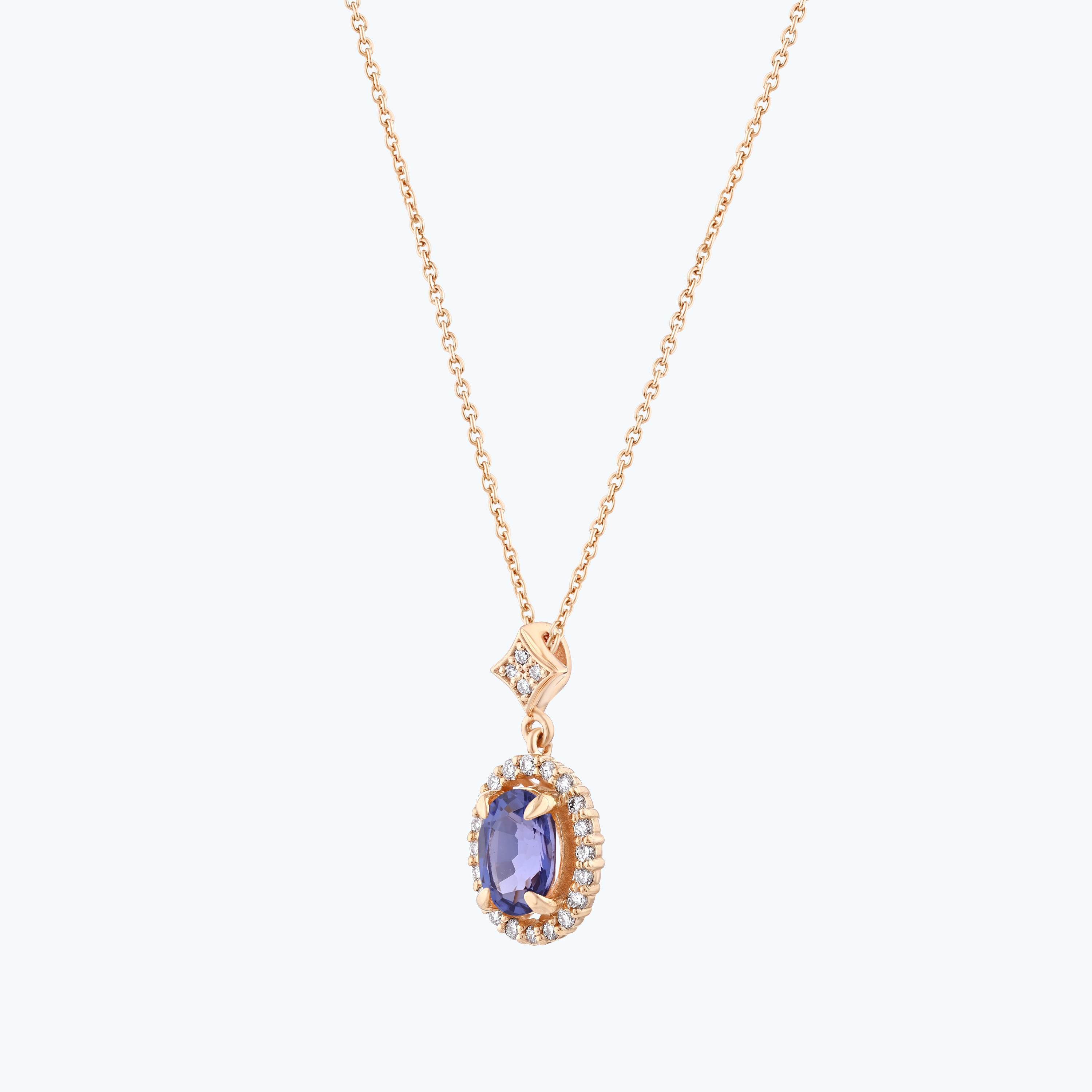 0.14 Karat Pırlanta Vintage Oval Kolye