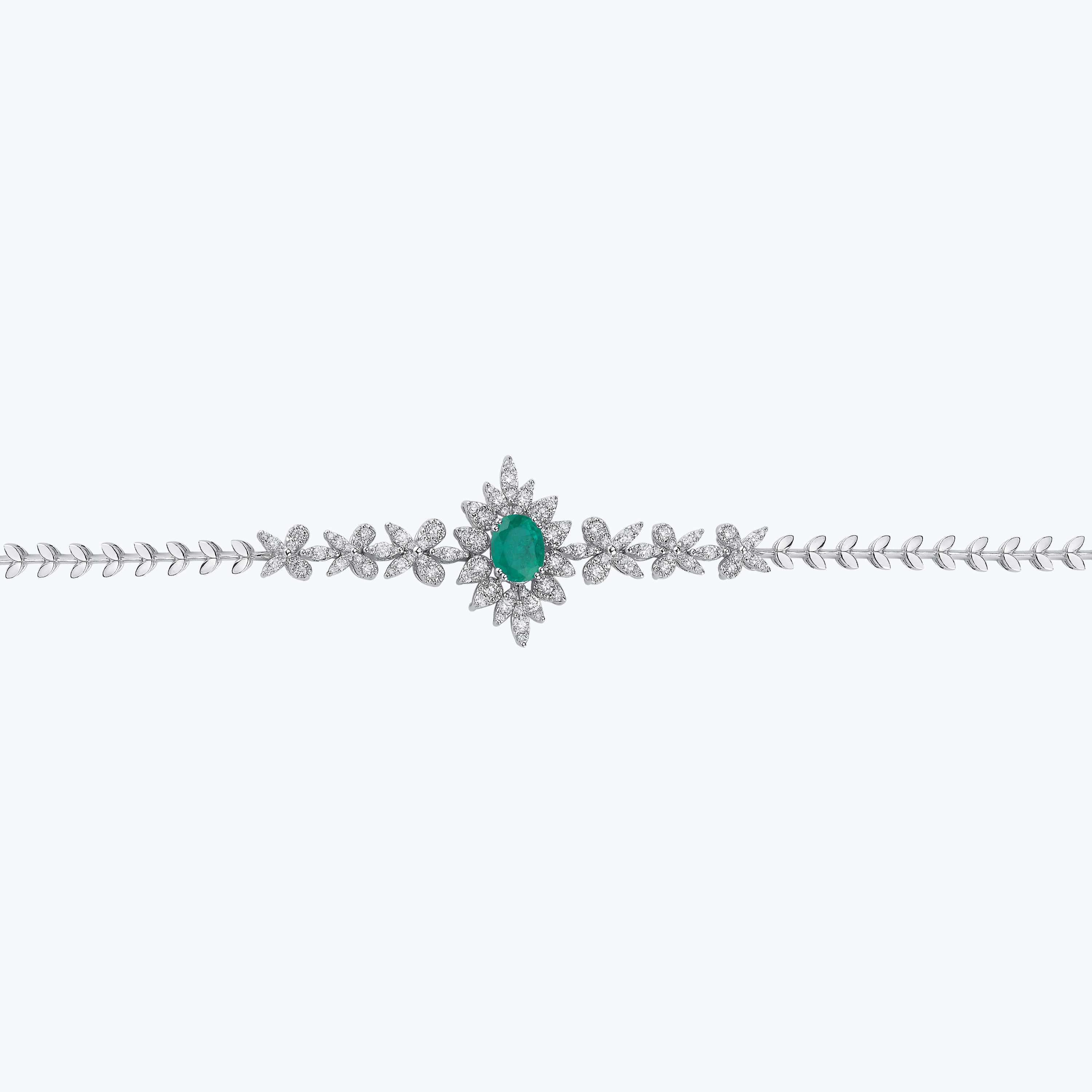 1.87 Karat Pırlanta Zümrüt Oval Bileklik