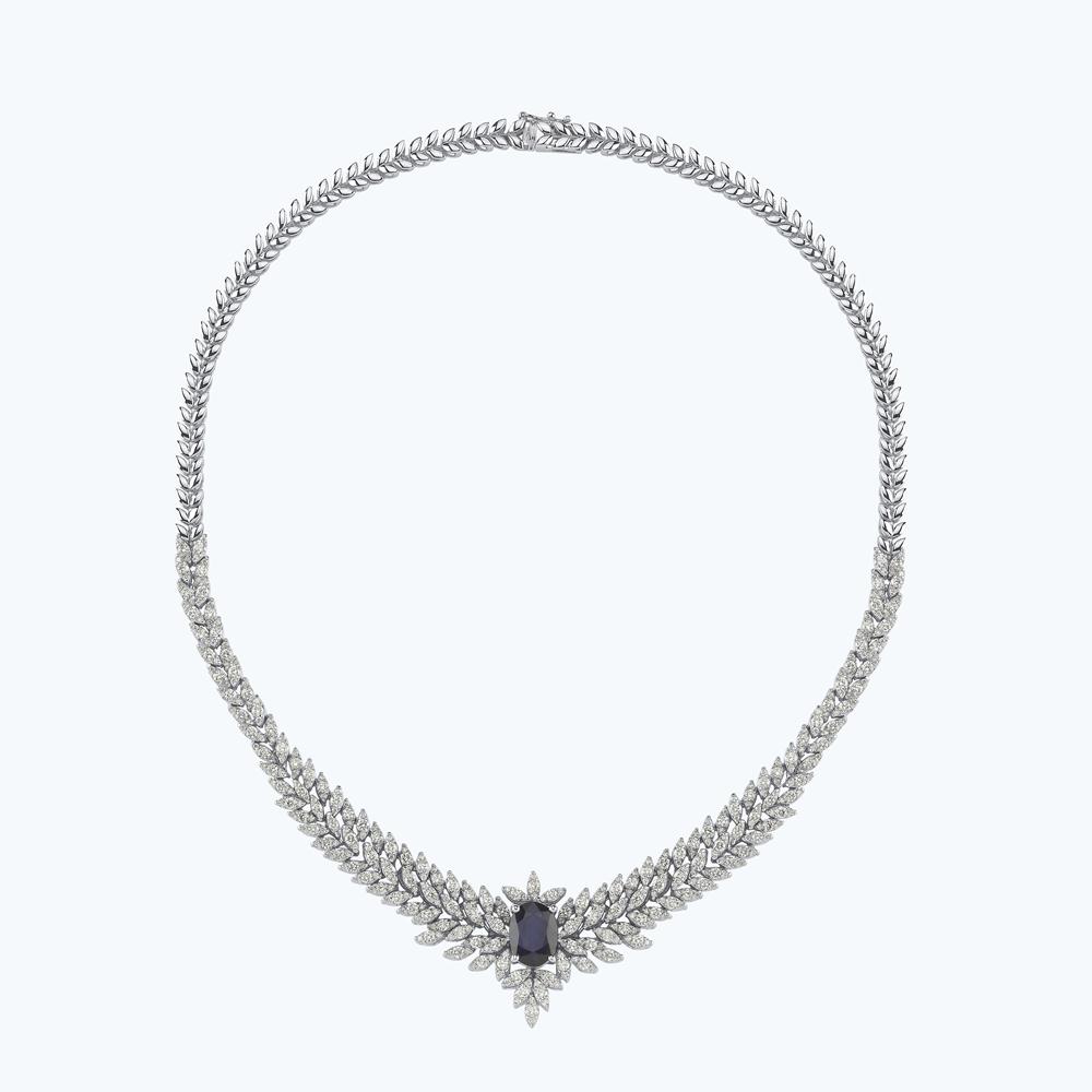 Pırlanta Safir Oval Gerdanlık