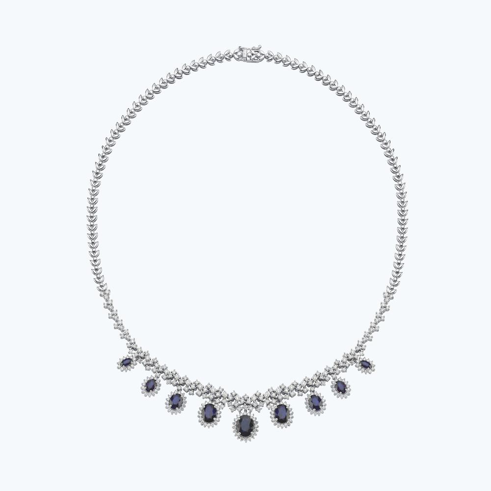 Pırlanta Safir Oval Gerdanlık
