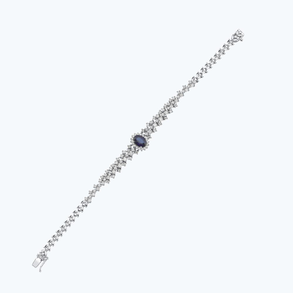 Pırlanta Safir Oval Bileklik
