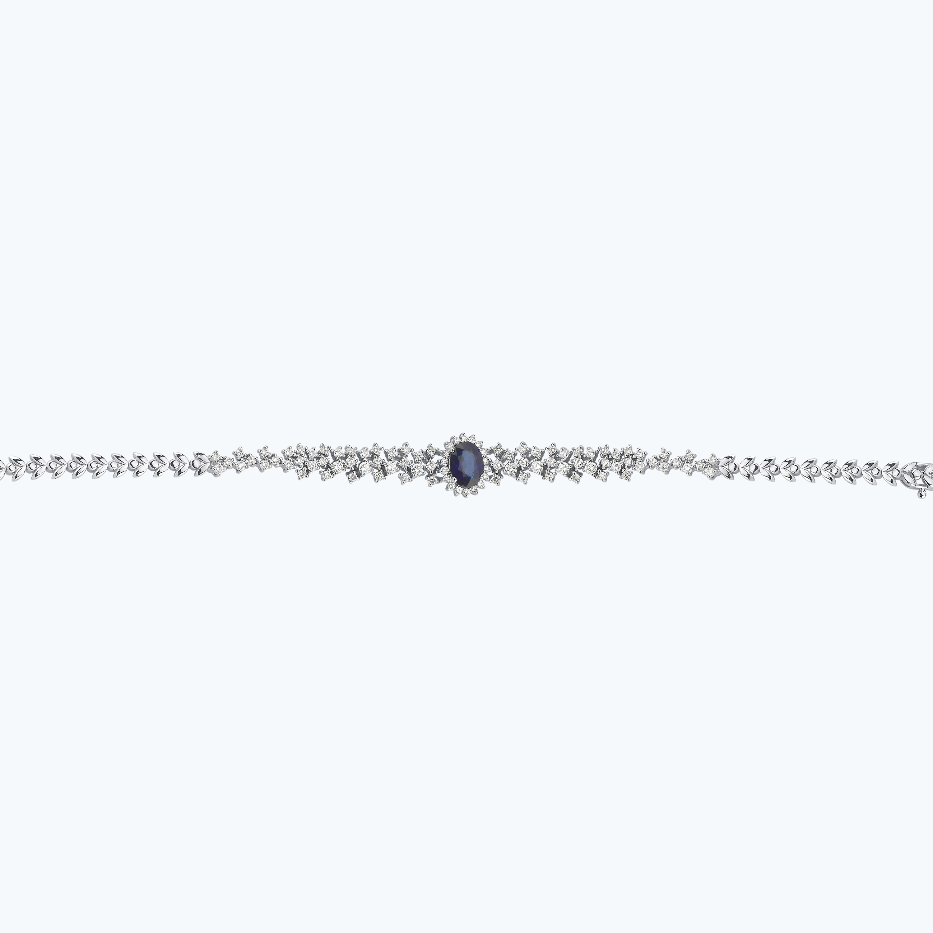 1.68 Karat Pırlanta Safir Oval Bileklik