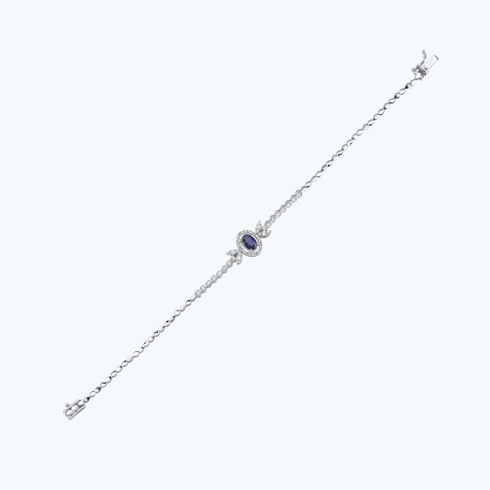 Pırlanta Safir Oval Bileklik