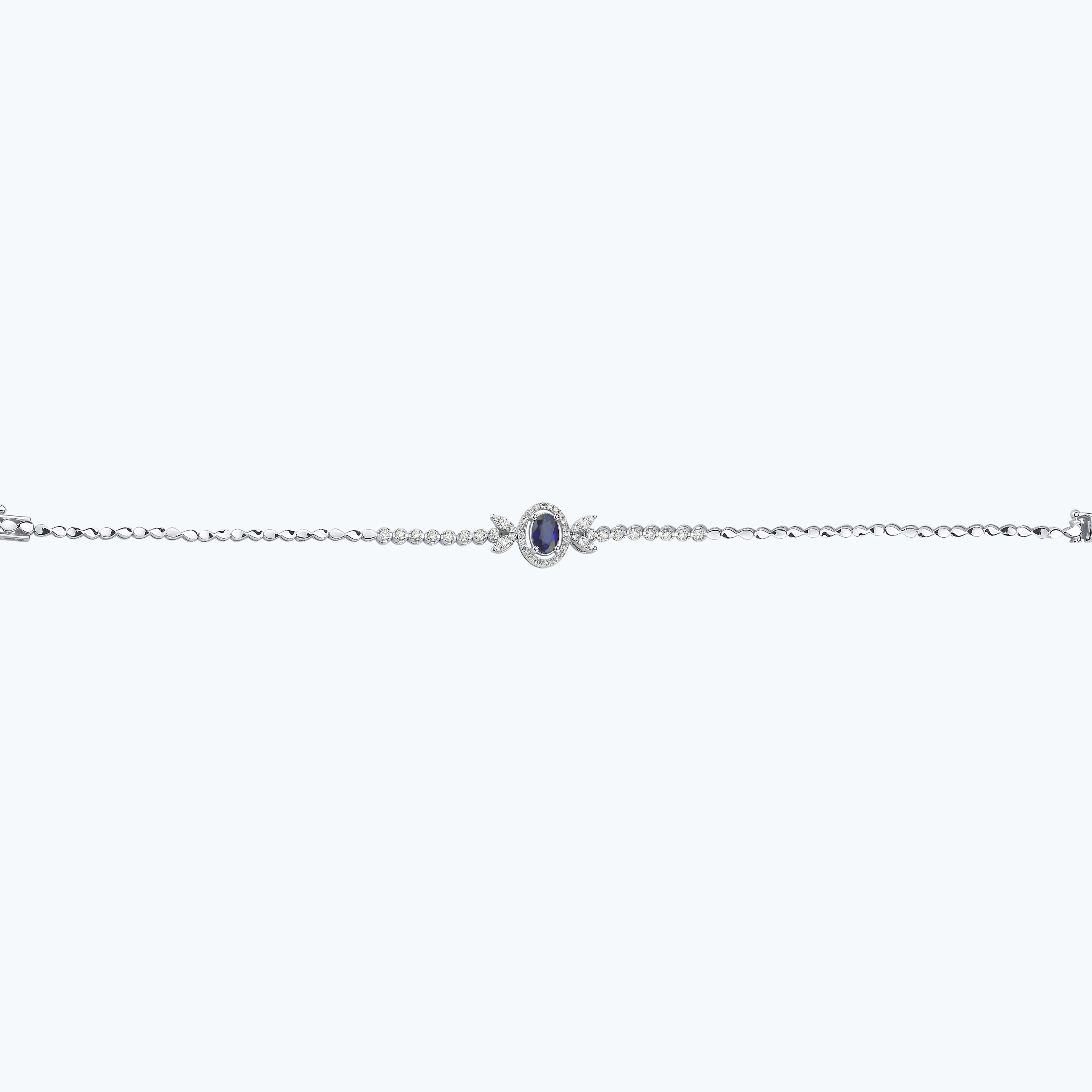 0.53 Karat Pırlanta Safir Oval Bileklik