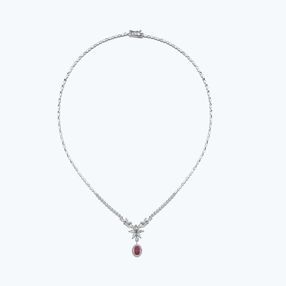 Pırlanta Yakut Oval Gerdanlık