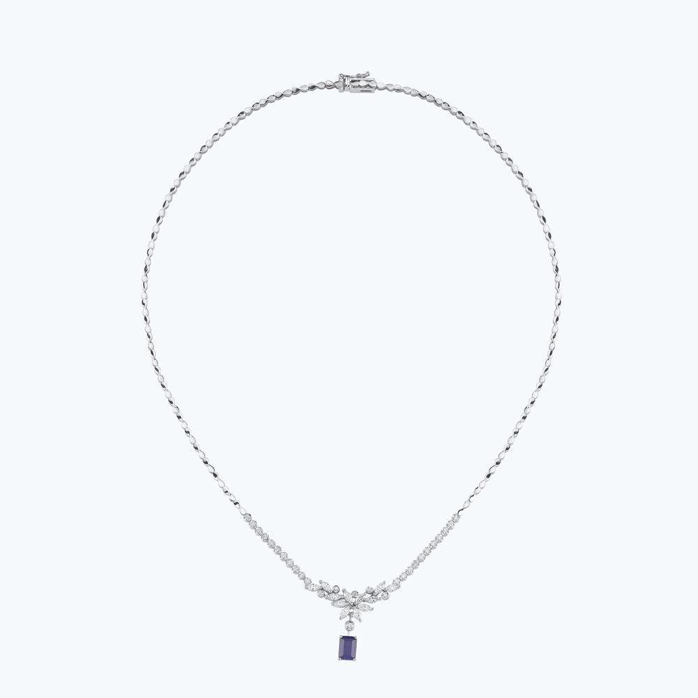 Pırlanta Safir Emerald Kesim Gerdanlık