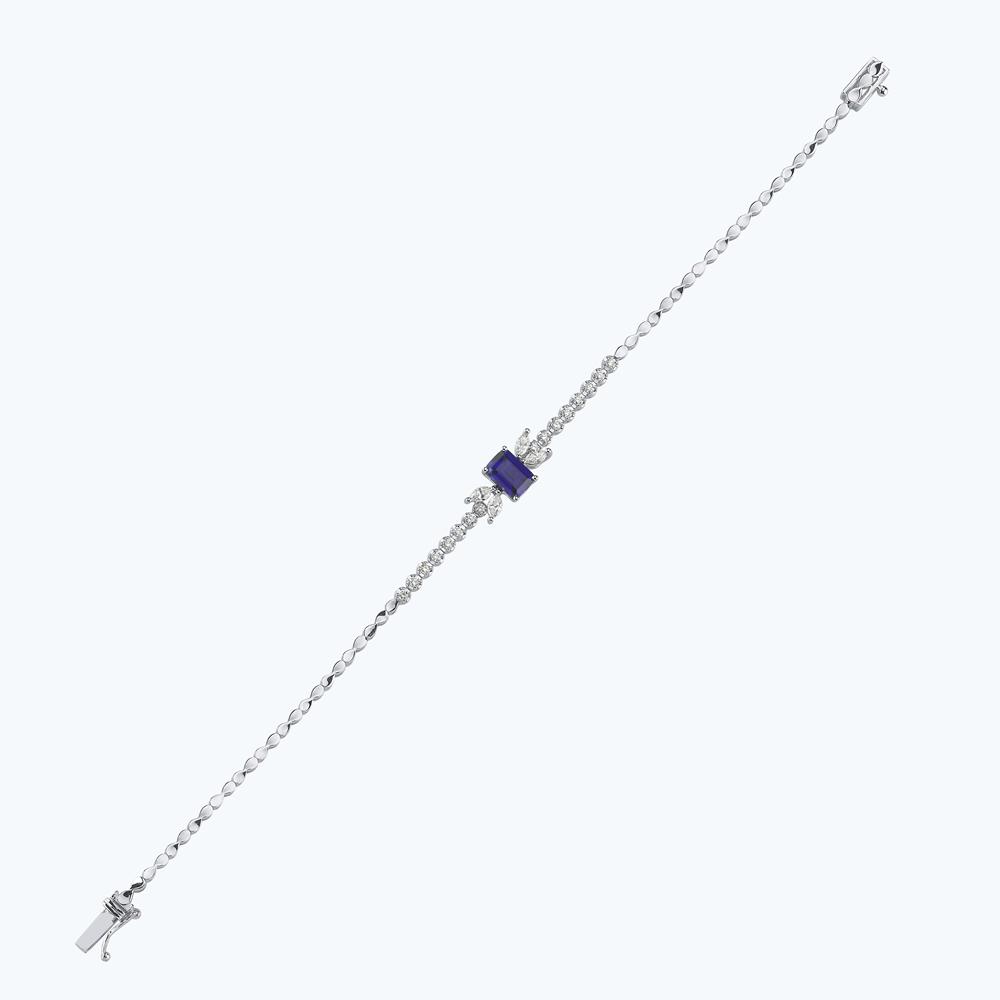 Pırlanta Safir Emerald Kesim Bileklik