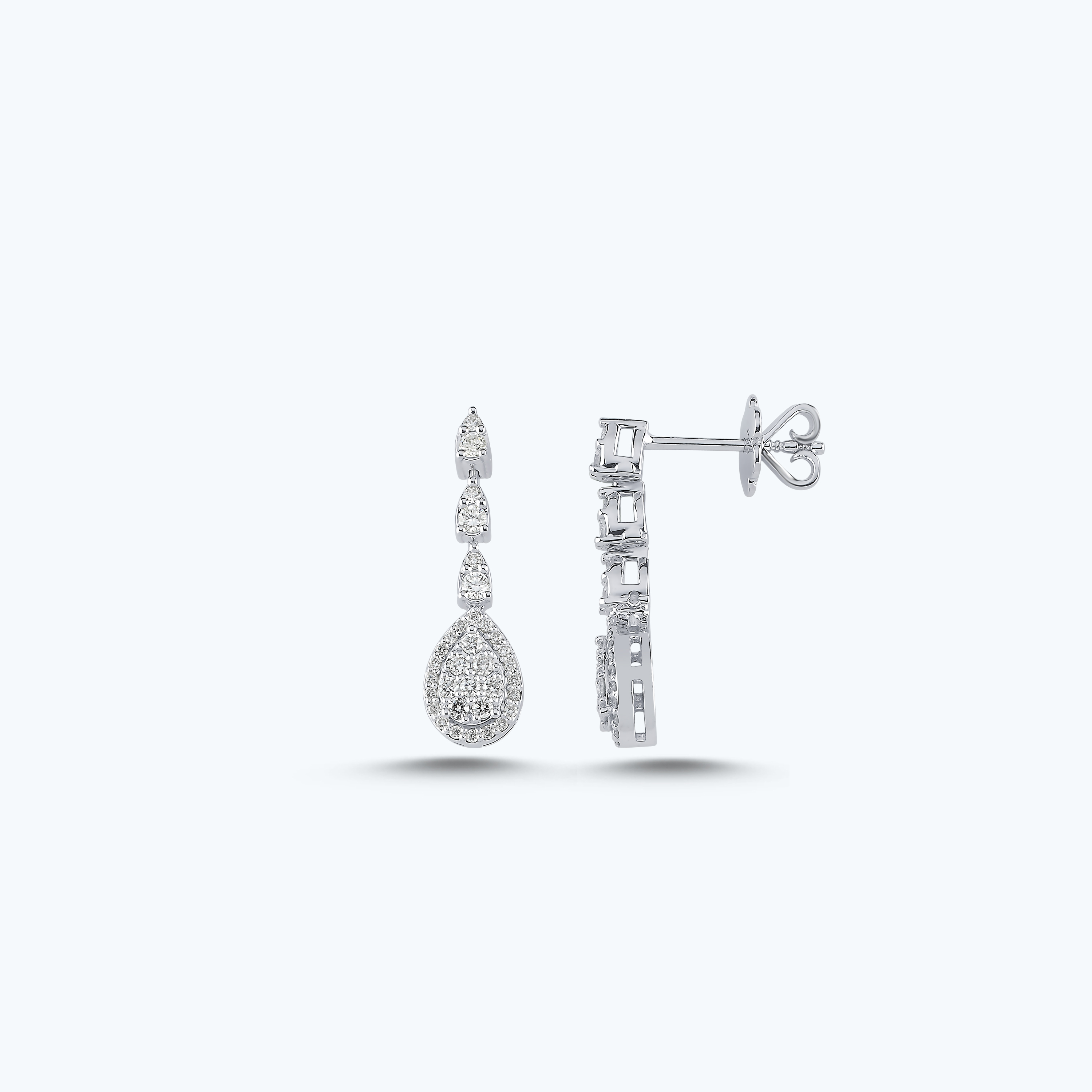 0.47 Karat Pırlanta Sallantılı Damla Küpe