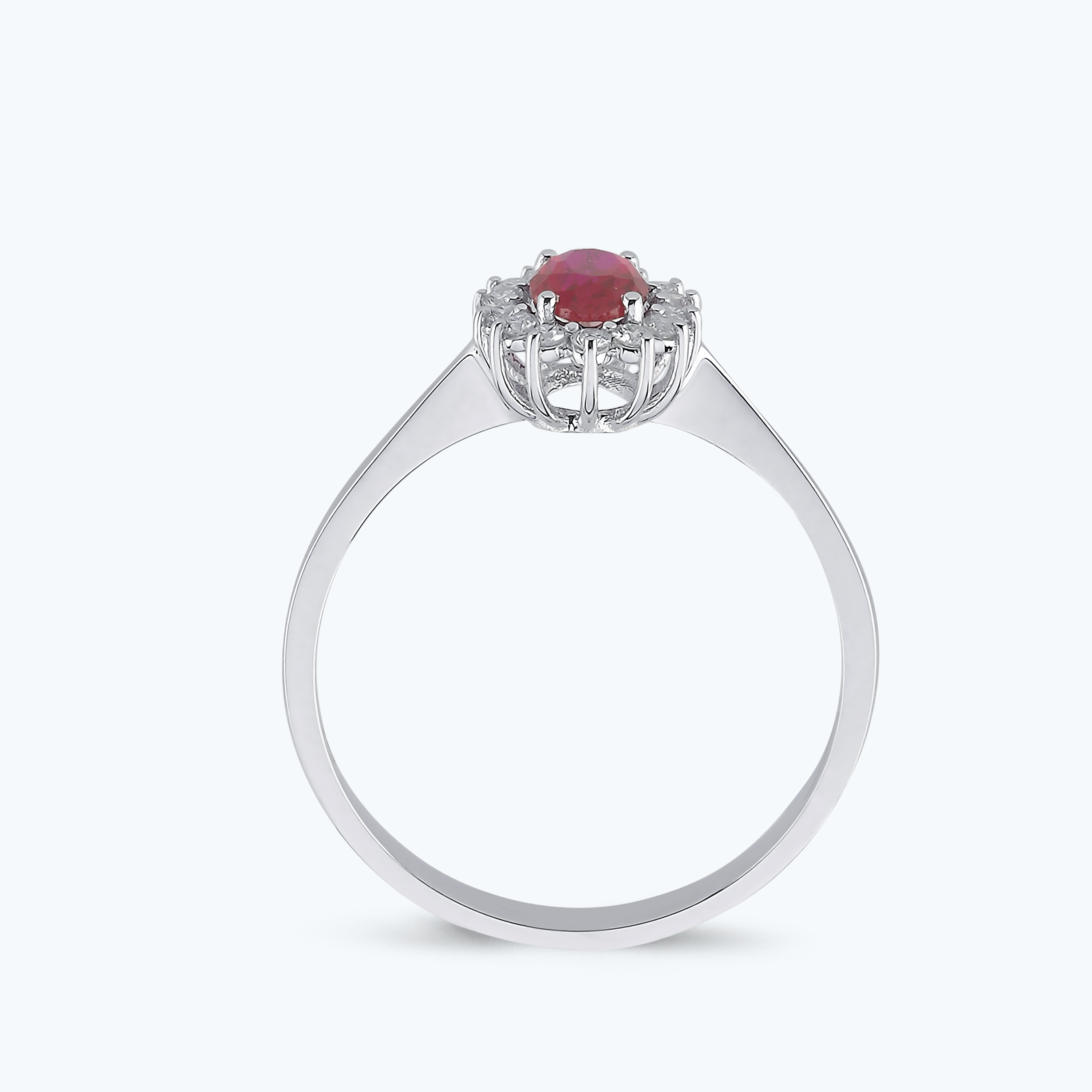 0.15 Karat Pırlanta Yakut Oval Yüzük