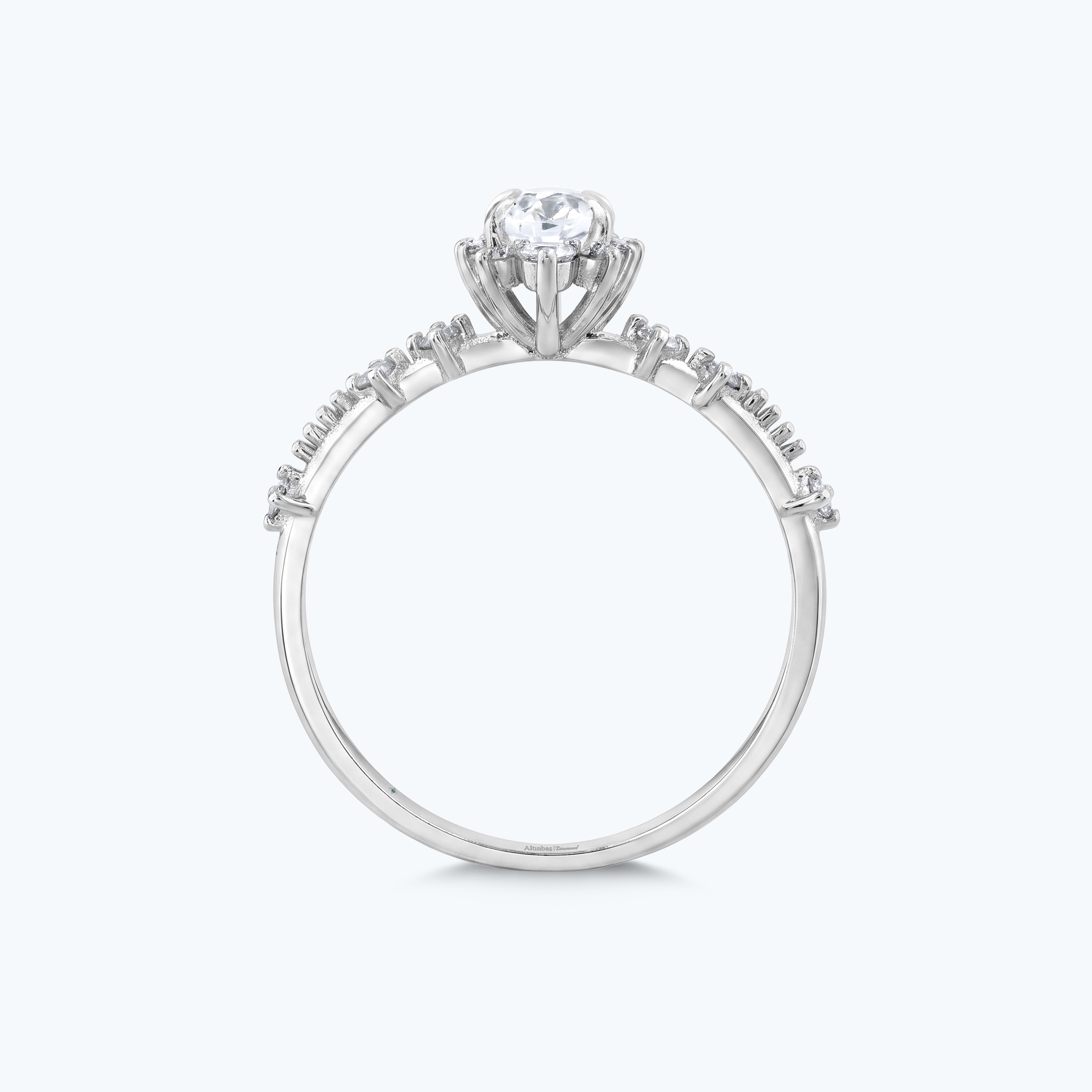 0.23 Karat Pırlanta Topaz Lotus Çiçeği Yüzük