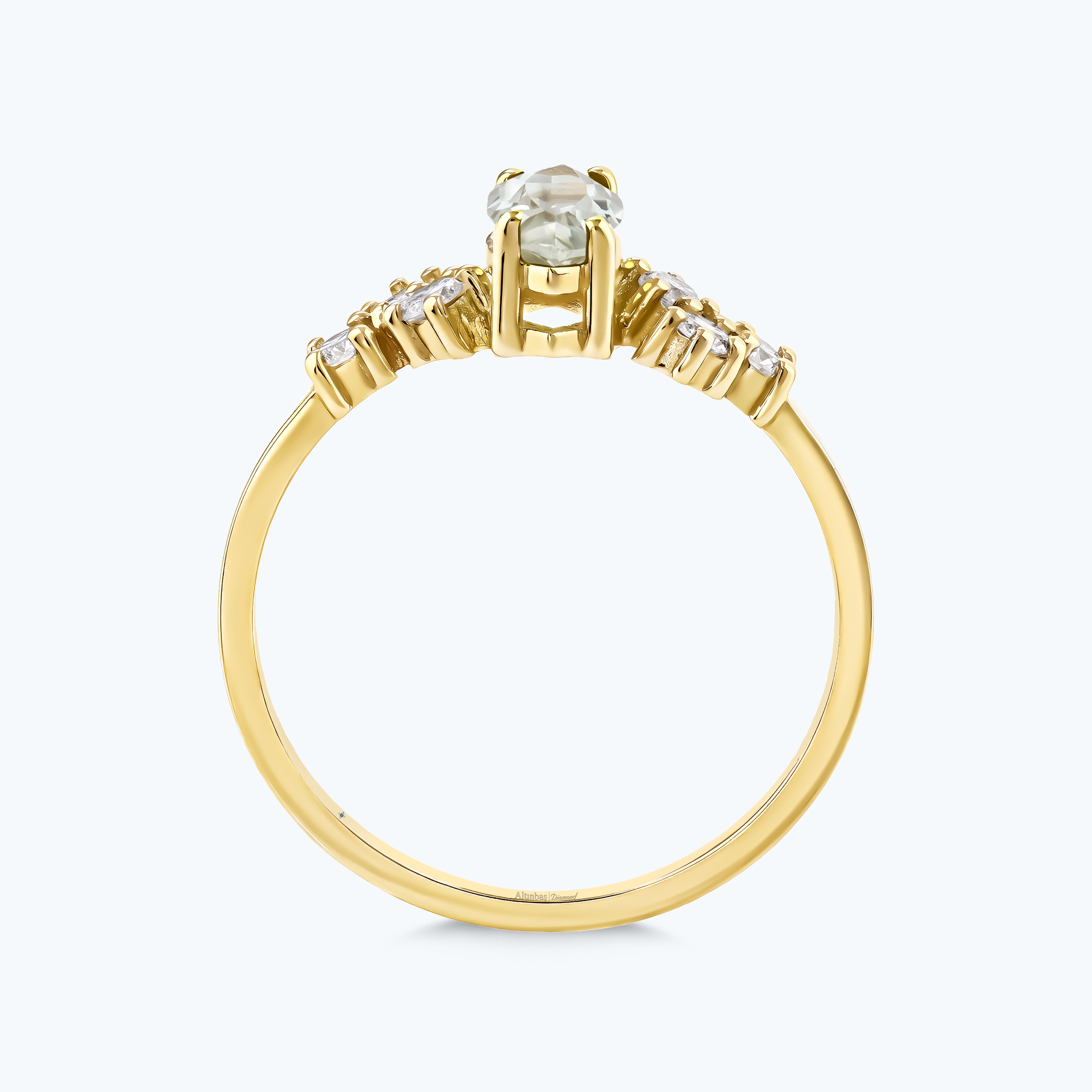 0.27 Karat Pırlanta Topaz Markiz Yüzük