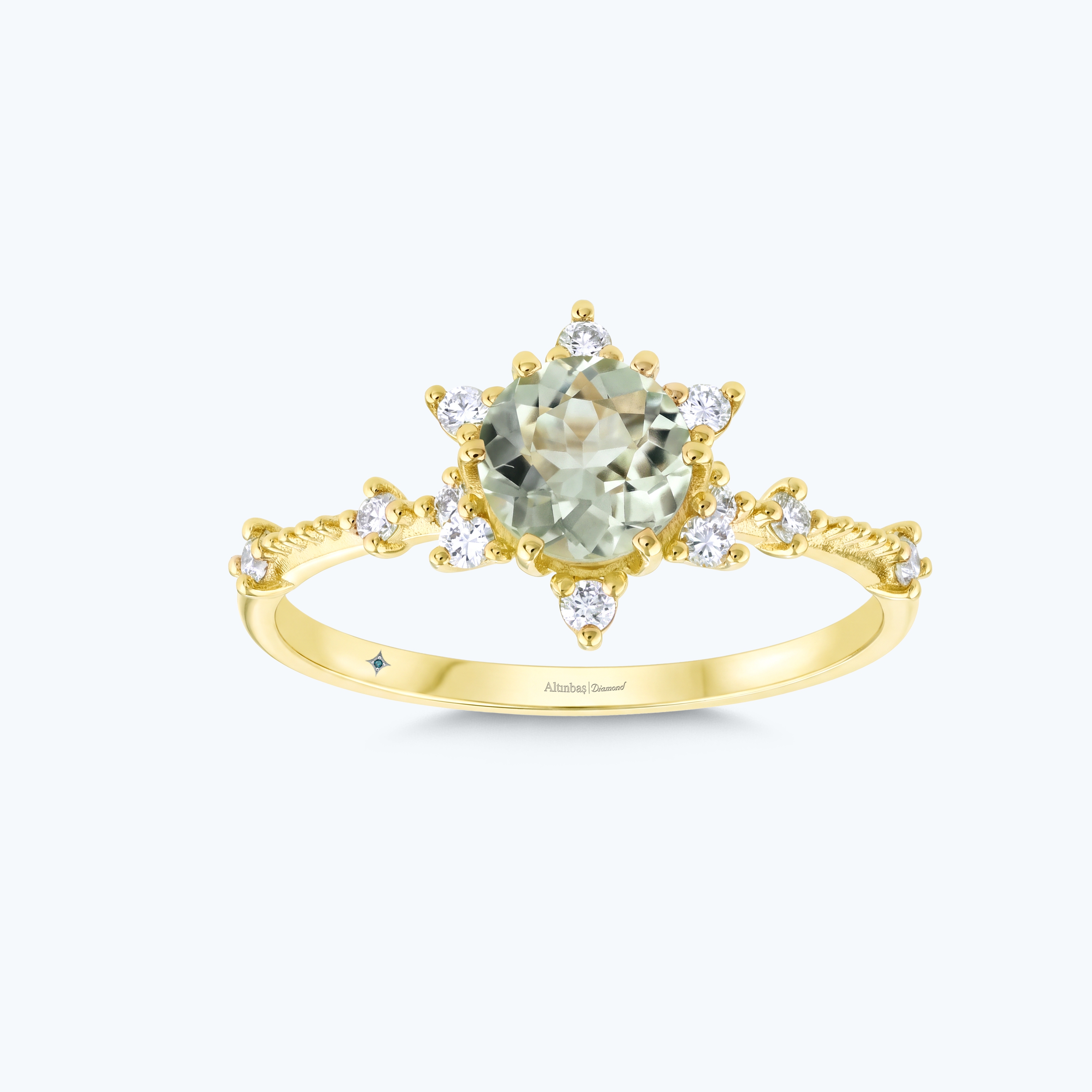 0.17 Karat Pırlanta Topaz Vintage Yüzük