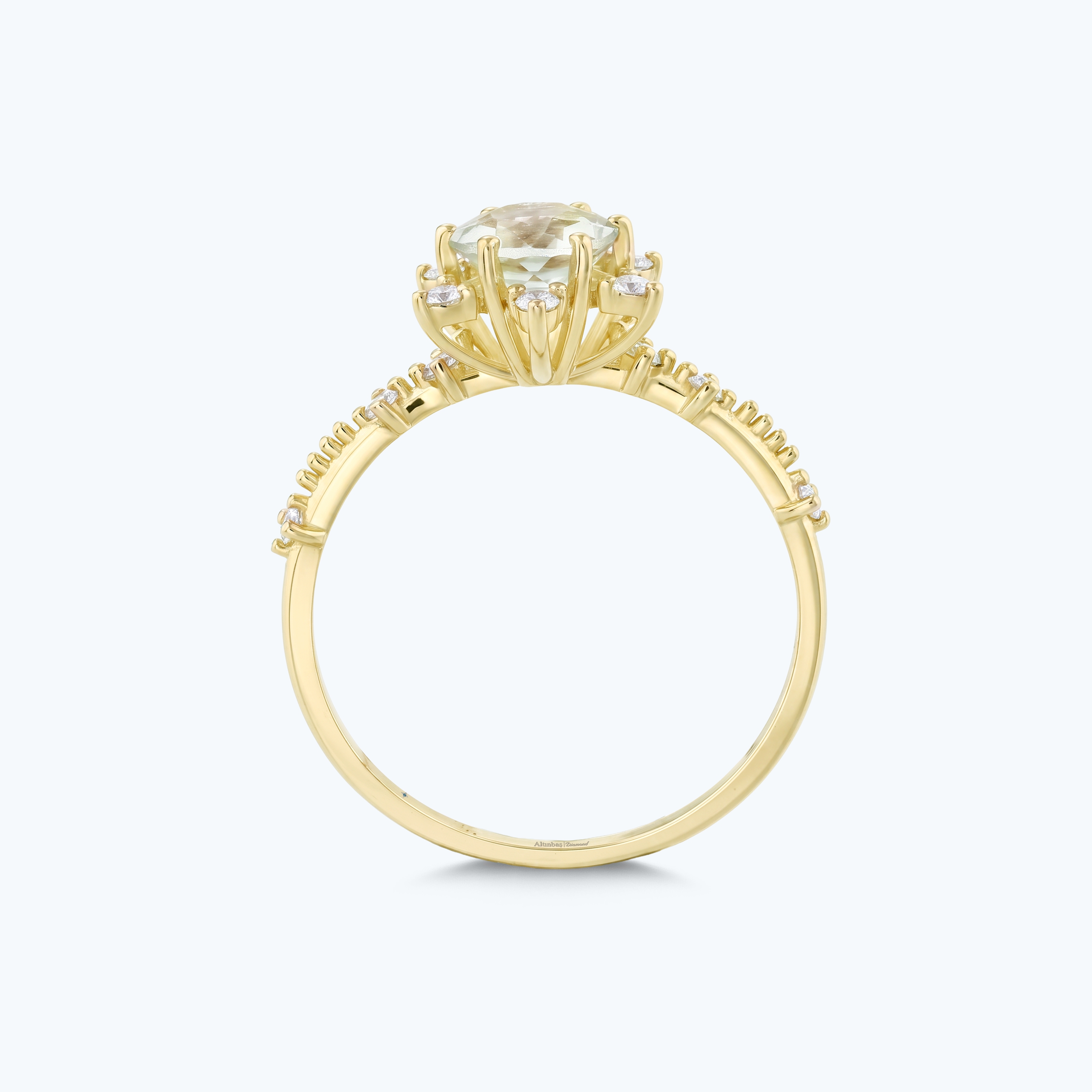 0.17 Karat Pırlanta Topaz Vintage Yüzük