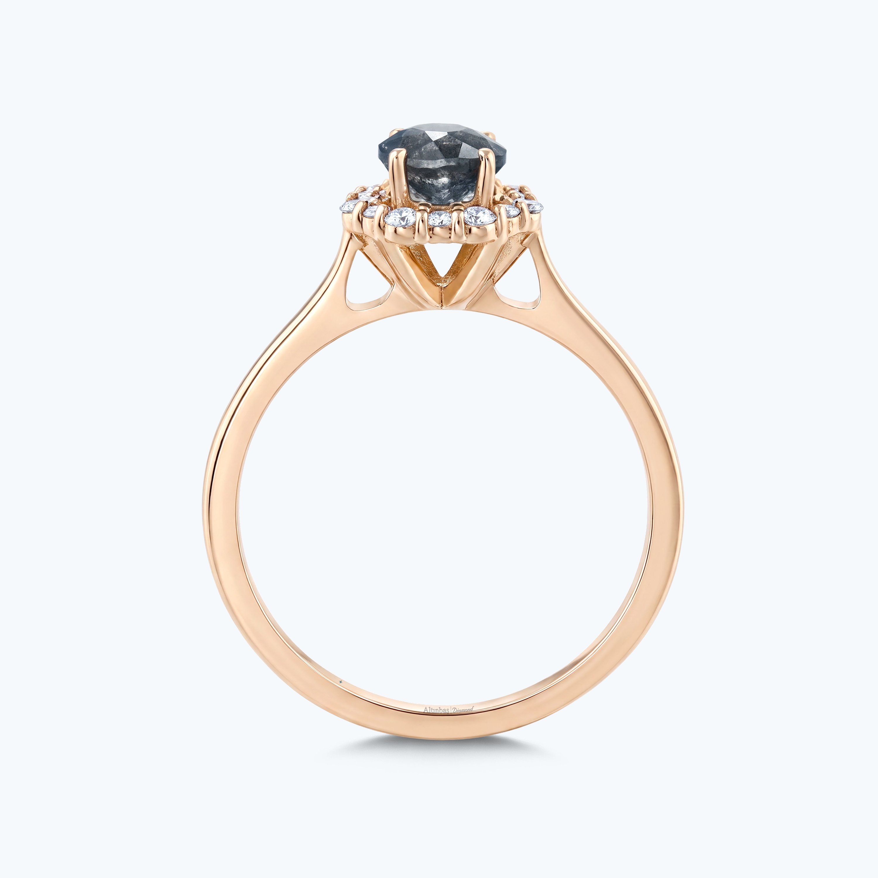 0.13 Karat Pırlanta Mavi Topaz Vintage Yüzük